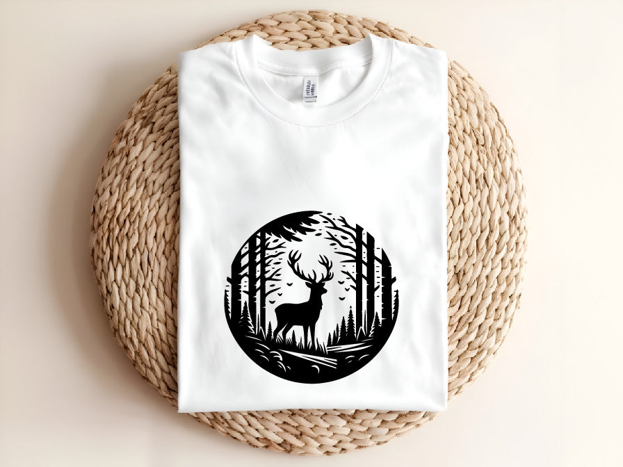 Deer Pine Tree Vector SVG