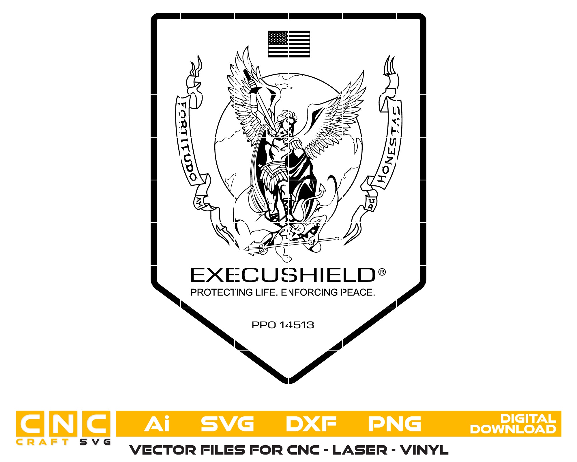Execushield Logo SVG, Protecting Life Enforcing Peace Vector, San Francisco Fleet Week Logo, Security Company SVG, Execushield Badge Vector, Fleet Week Design SVG