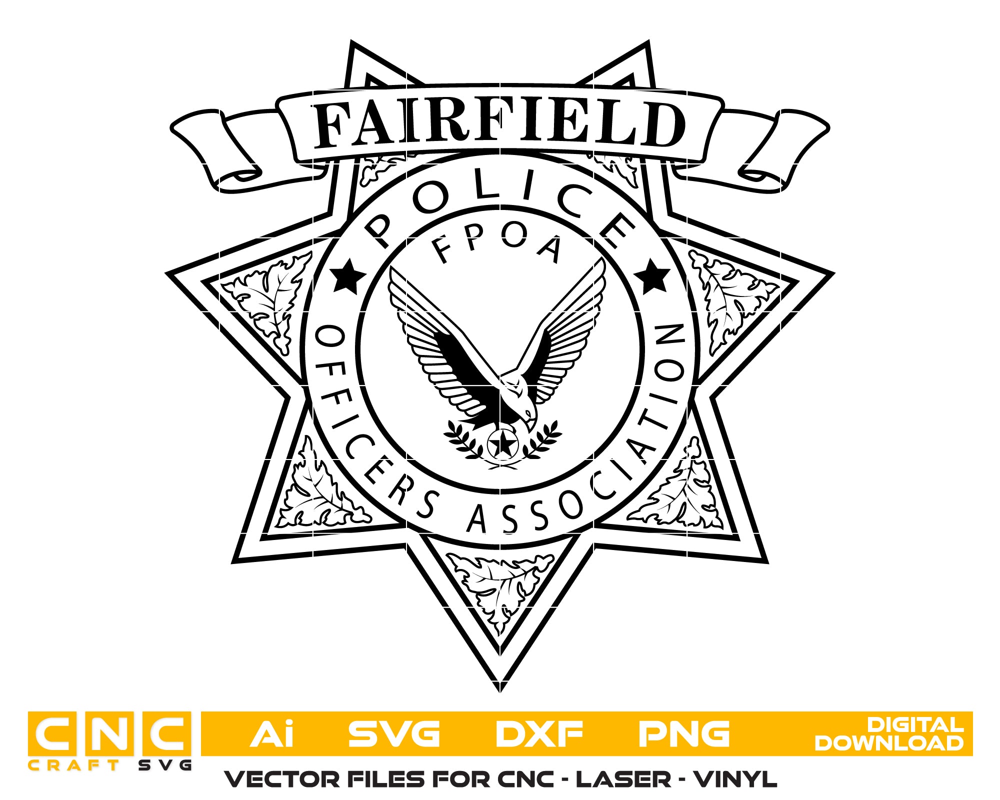 Fairfield Police Officer Association Badge SVG – Law Enforcement Emblem