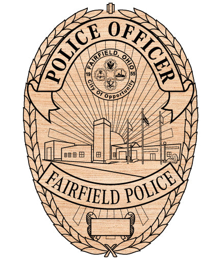 Emblema SVG de Polícia de Fairfield – Vetor de Emblema de Aplicação da Lei de Ohio