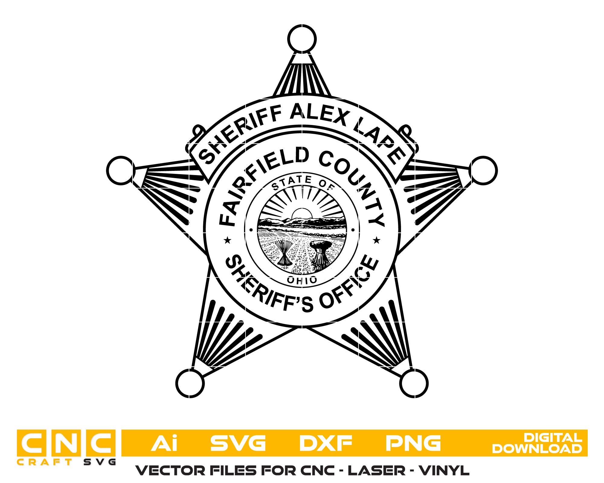 Fairfield County Sheriff's Office Badge SVG, Fairfield County Ohio Sheriff Badge Vector, Fairfield County Sheriff SVG Emblem, Ohio Law Enforcement Badge Logo SVG, #support