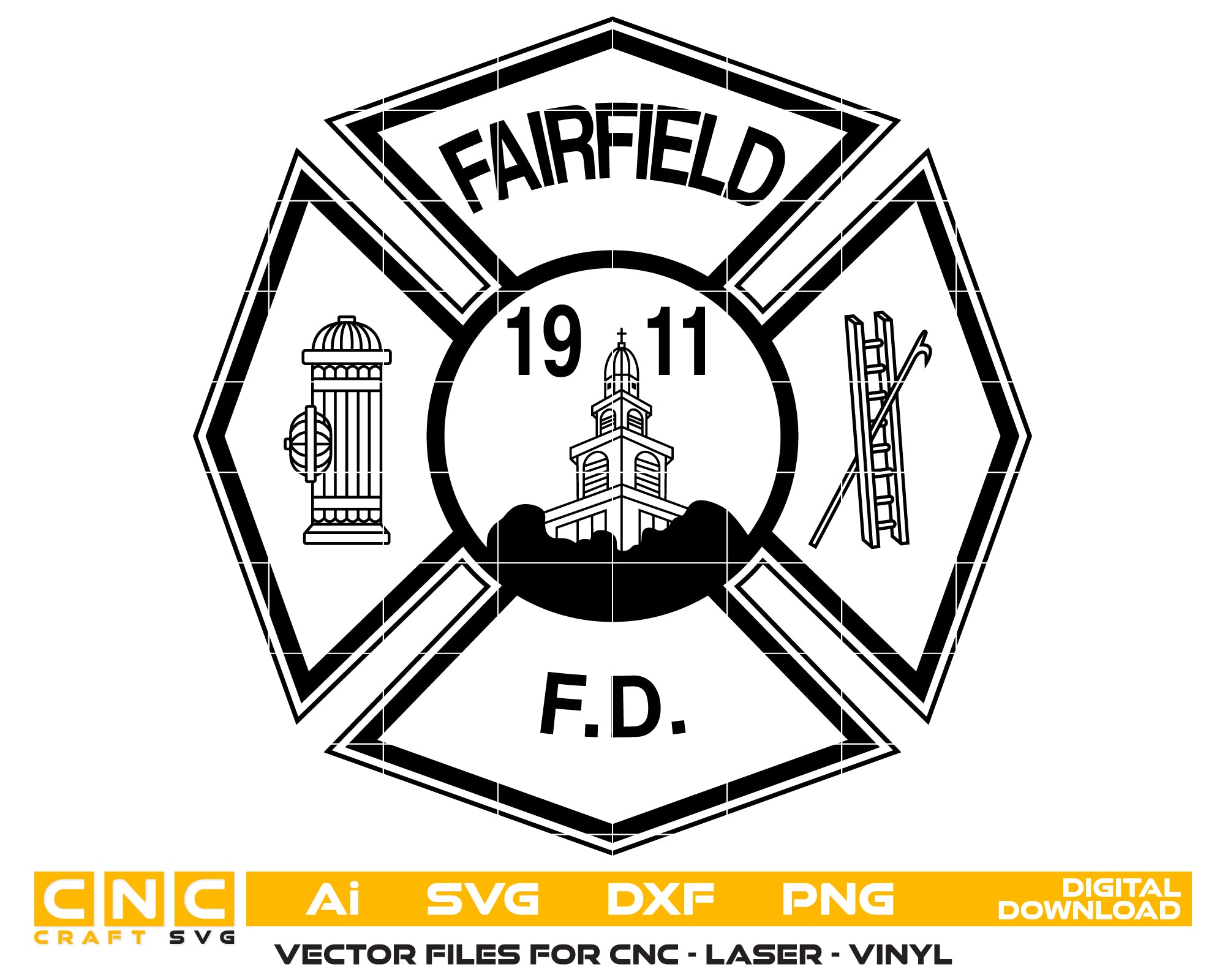 Fairfield Volunteer Fire Department Patch New Jersey SVG, Fairfield NJ Firefighter Emblem Vector, Fairfield Fire Patch SVG, New Jersey Fire Department Patch, Fairfield Fire Rescue Logo
