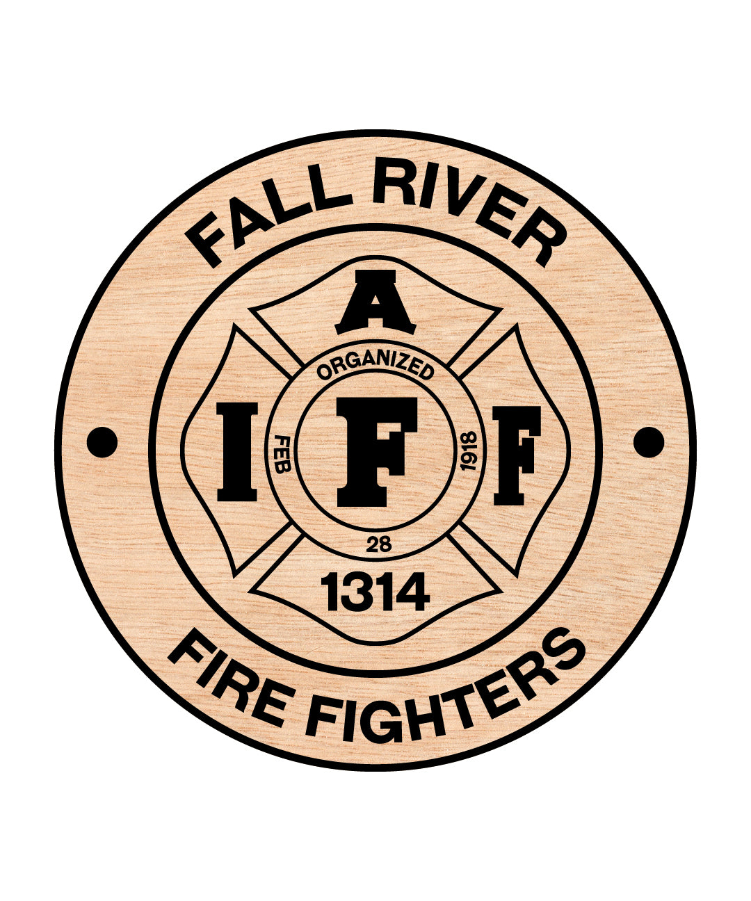 Fall River Firefighters Logo SVG digital download, Massachusetts fire department emblem vector design for Cricut, Silhouette, CNC, engraving, and firefighter crafts.