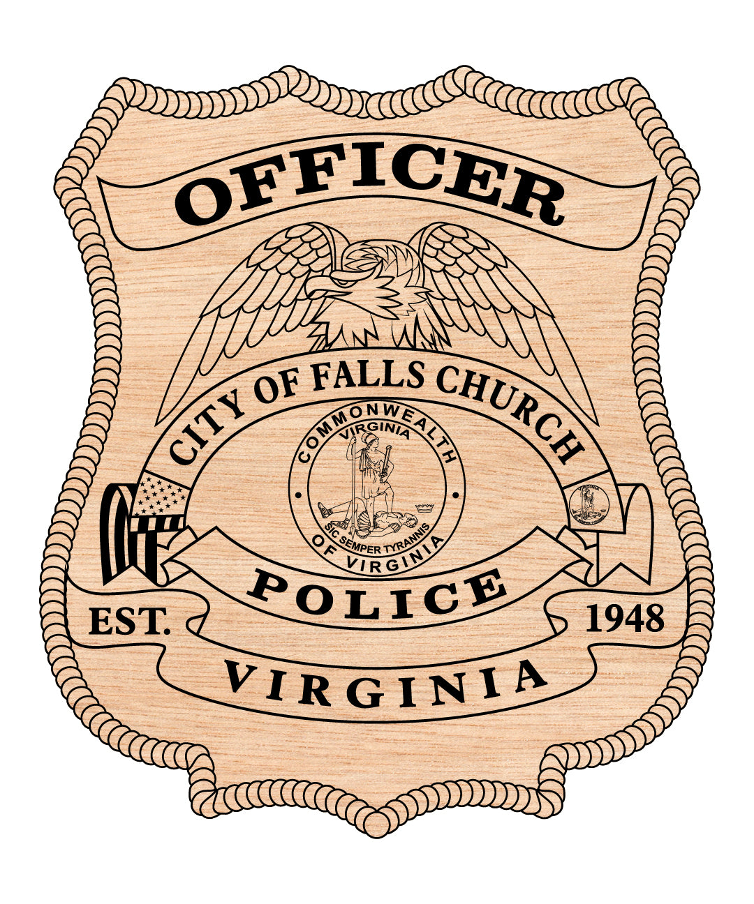 Falls Church Virginia Police Badge SVG, Virginia Police Emblem Vector, Falls Church Law Enforcement Badge, Police Officer Badge SVG, Police Department Emblem