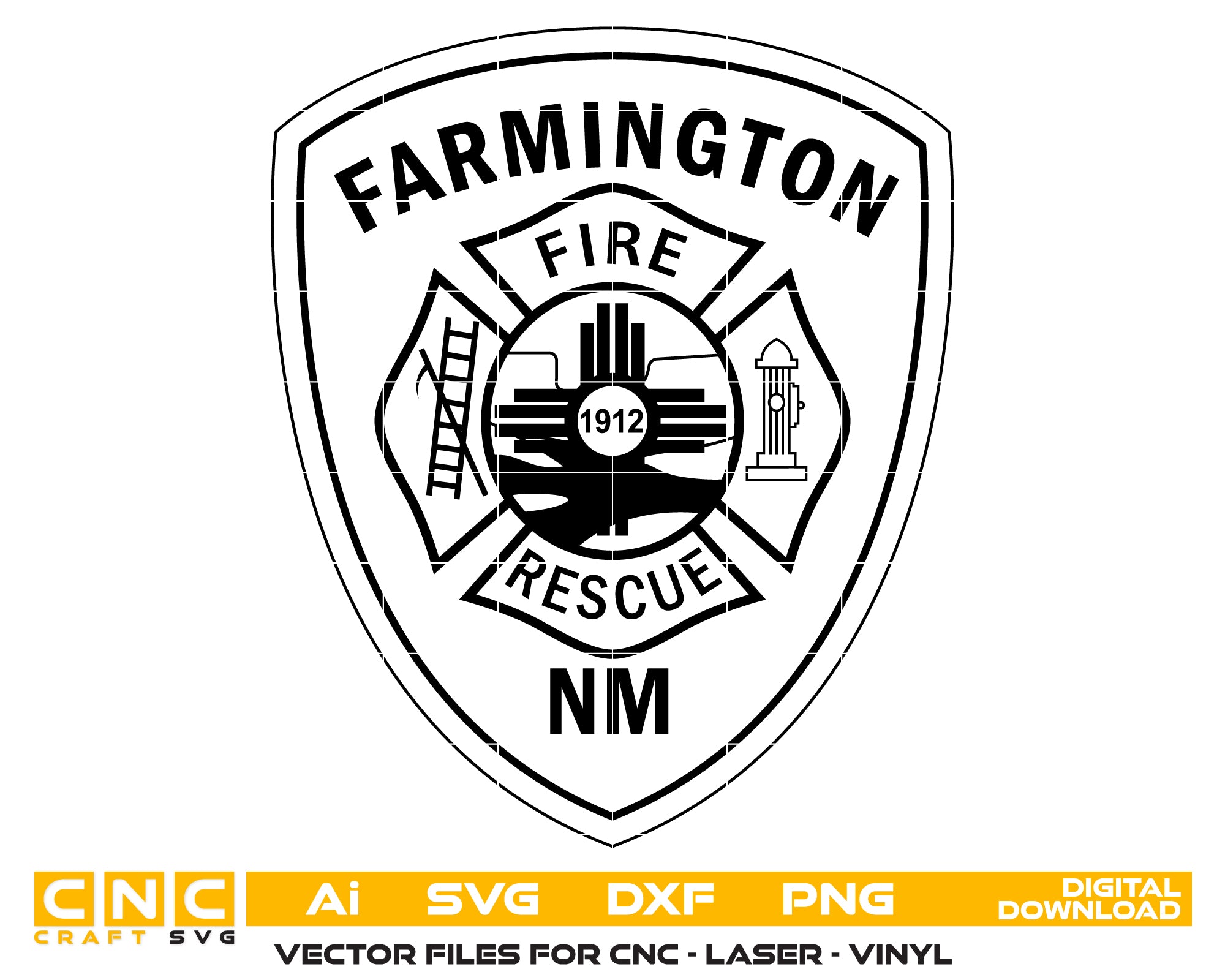 Farmington Fire Rescue Department Patch SVG, Farmington New Mexico Fire Patch Vector, Farmington Firefighter SVG Emblem, New Mexico Fire Dept Patch Logo SVG, #support