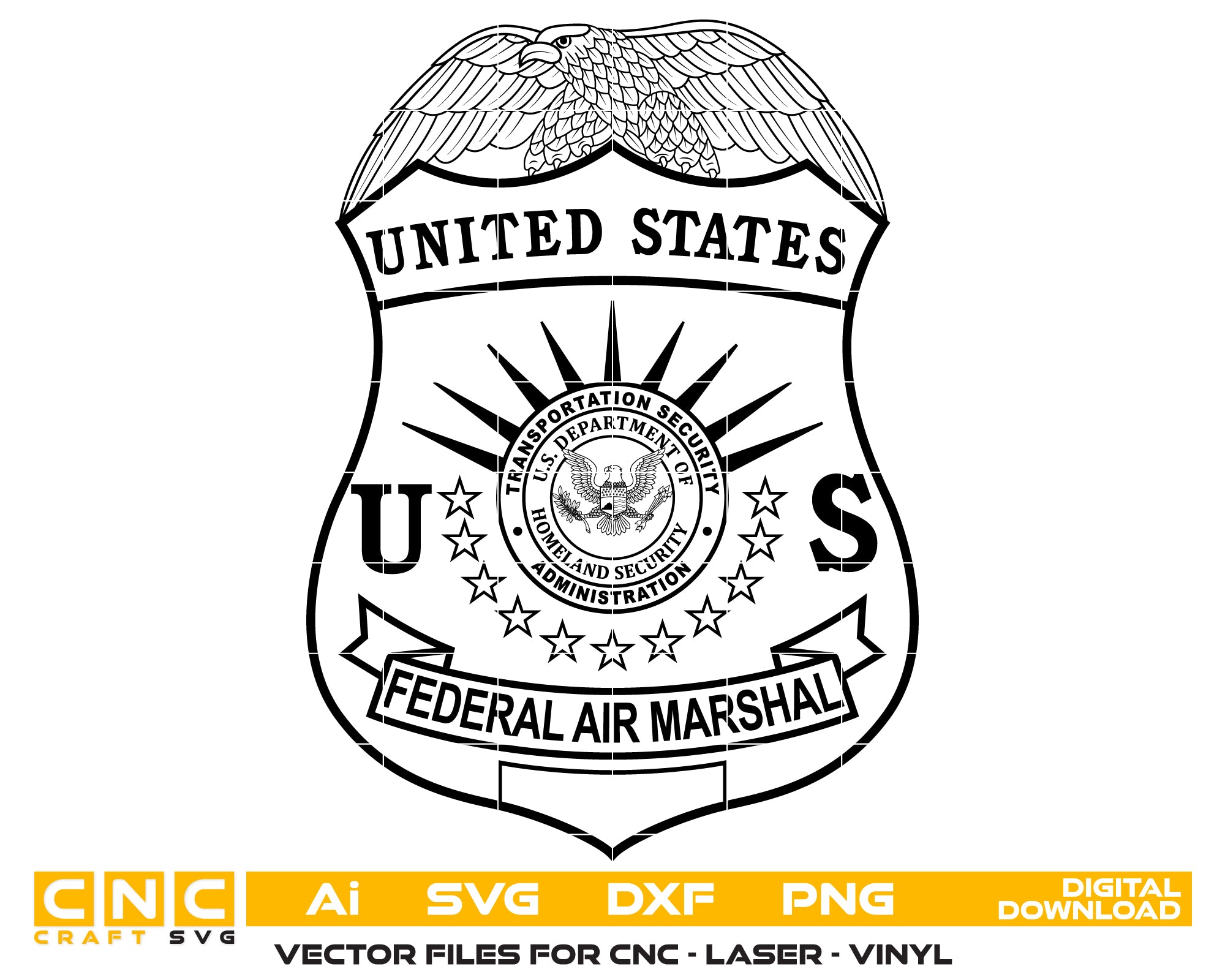 federal air marshal badge svg, us federal air marshal badge vector, united states air marshal svg emblem, homeland security badge svg design, #support