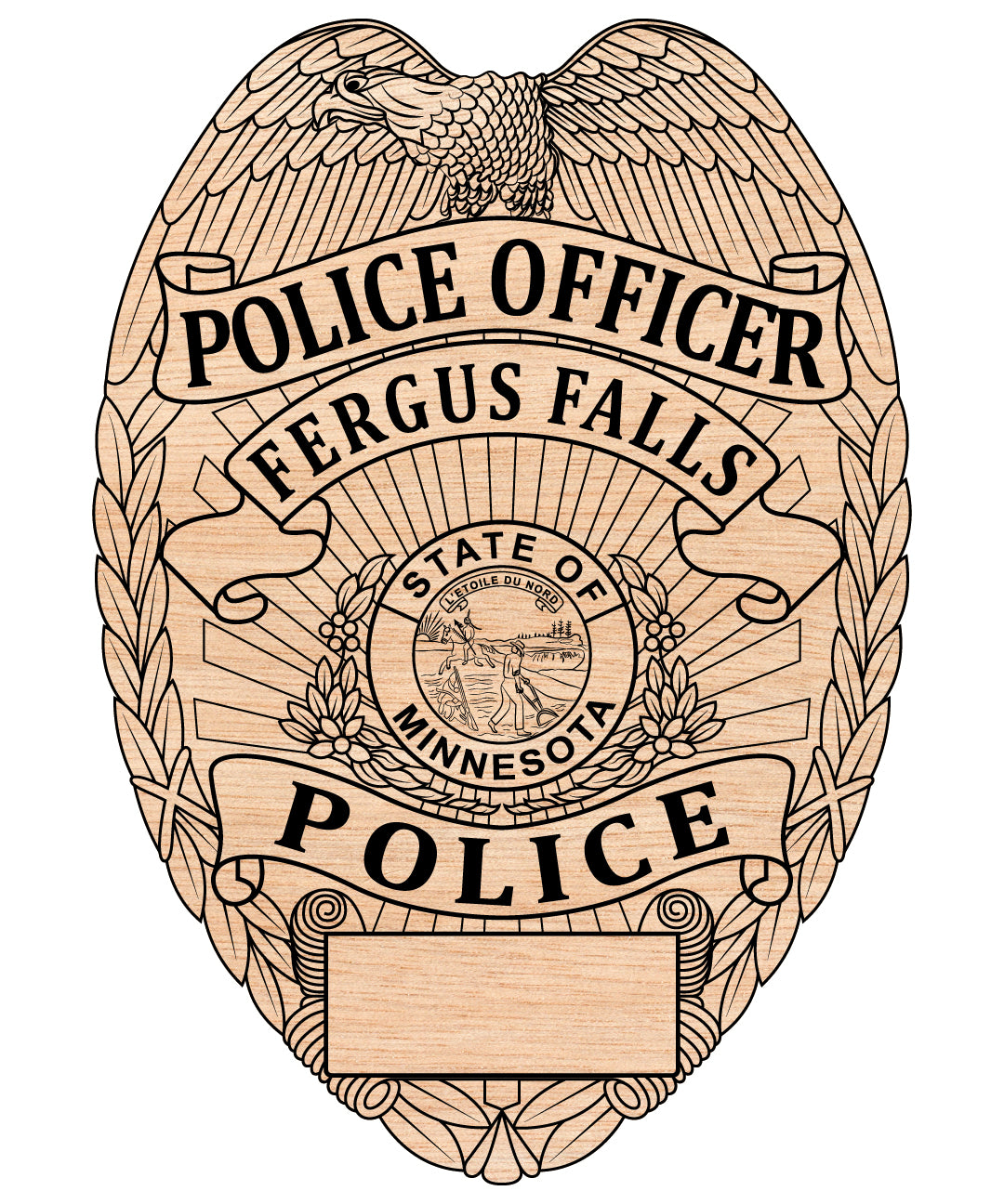Fergus Falls Minnesota Police Officer Badge SVG