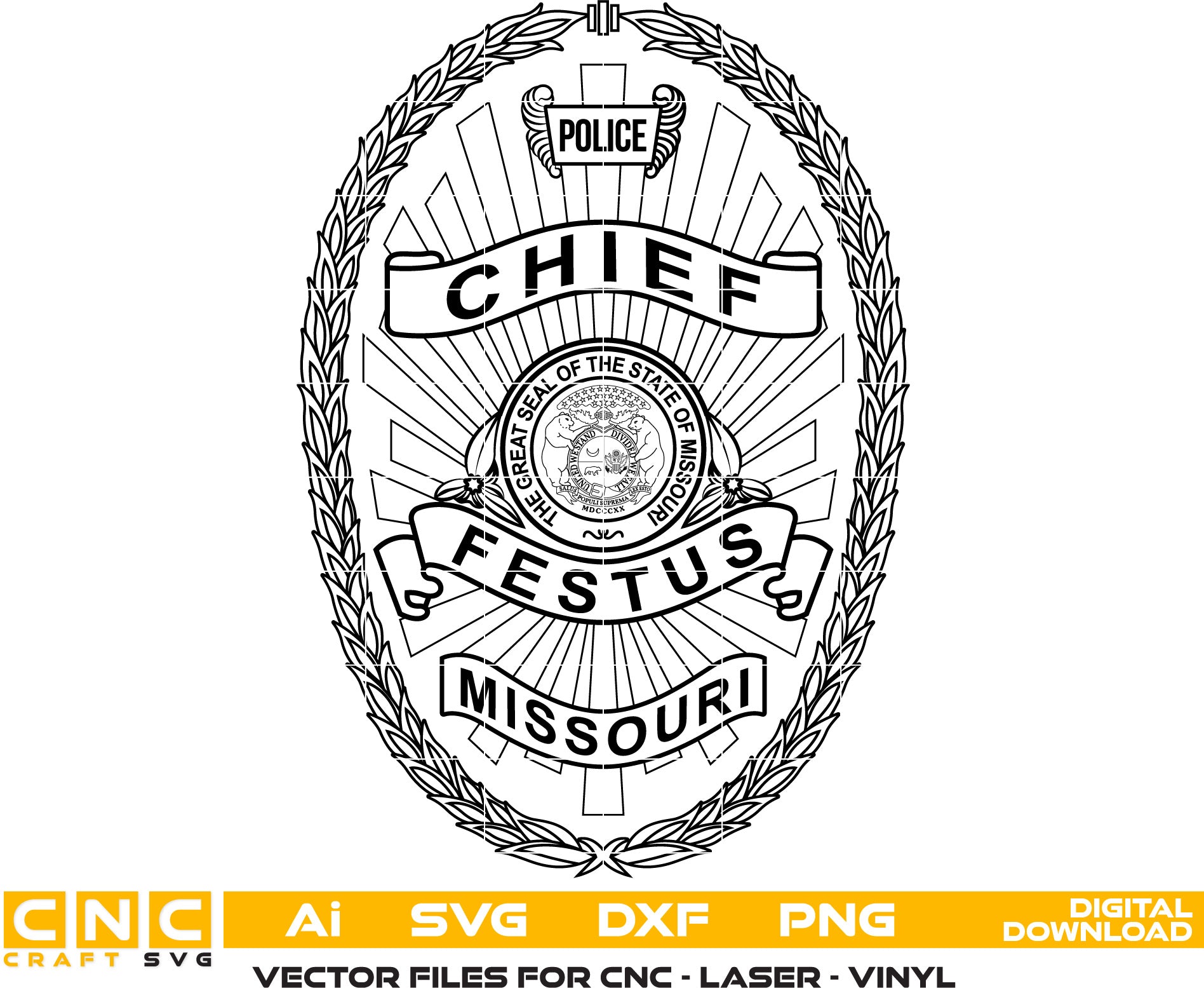 Festus Missouri Police Chief Badge