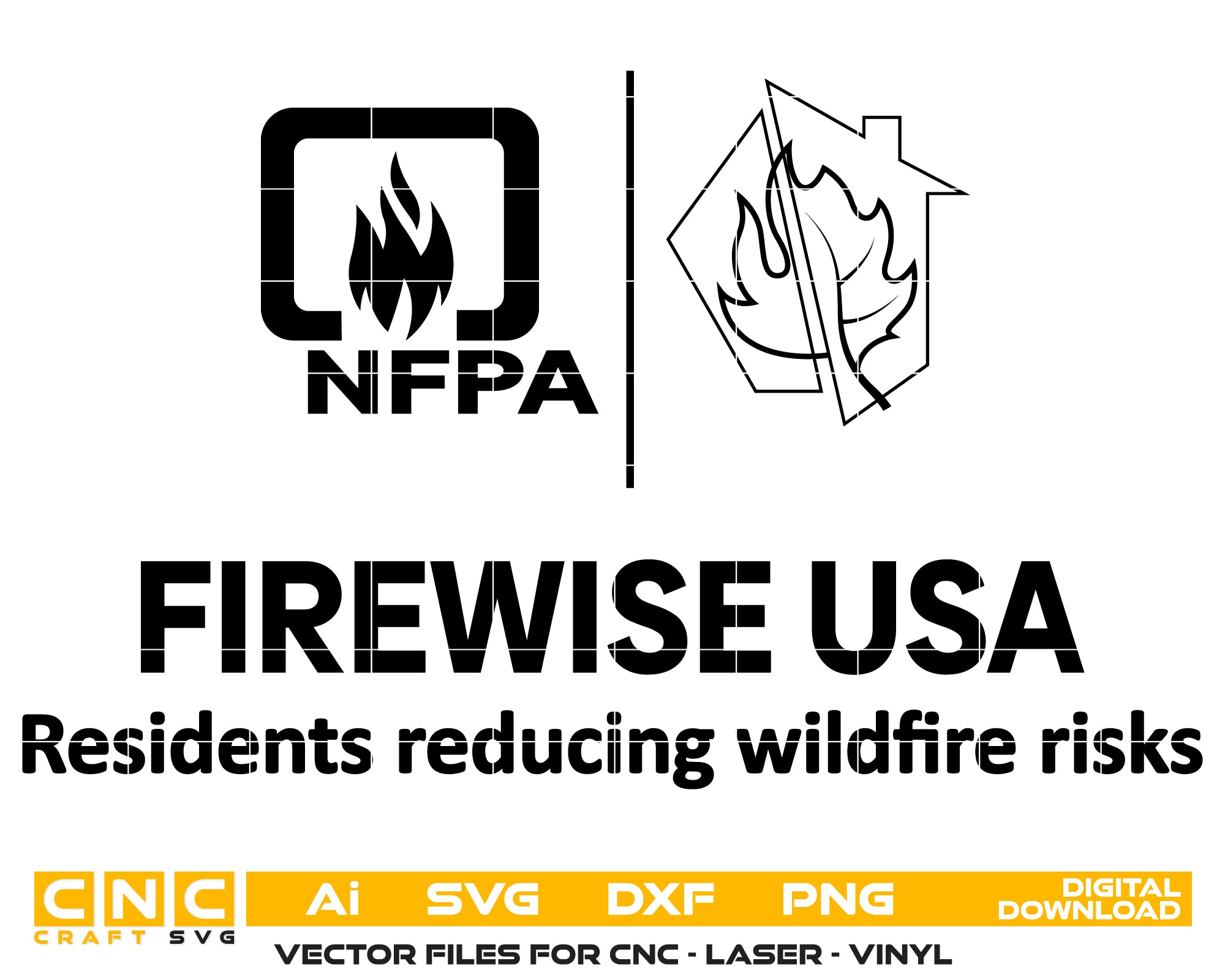 Firewise USA Logo Digital File | CNC & Laser Ready Shopify Product Description: