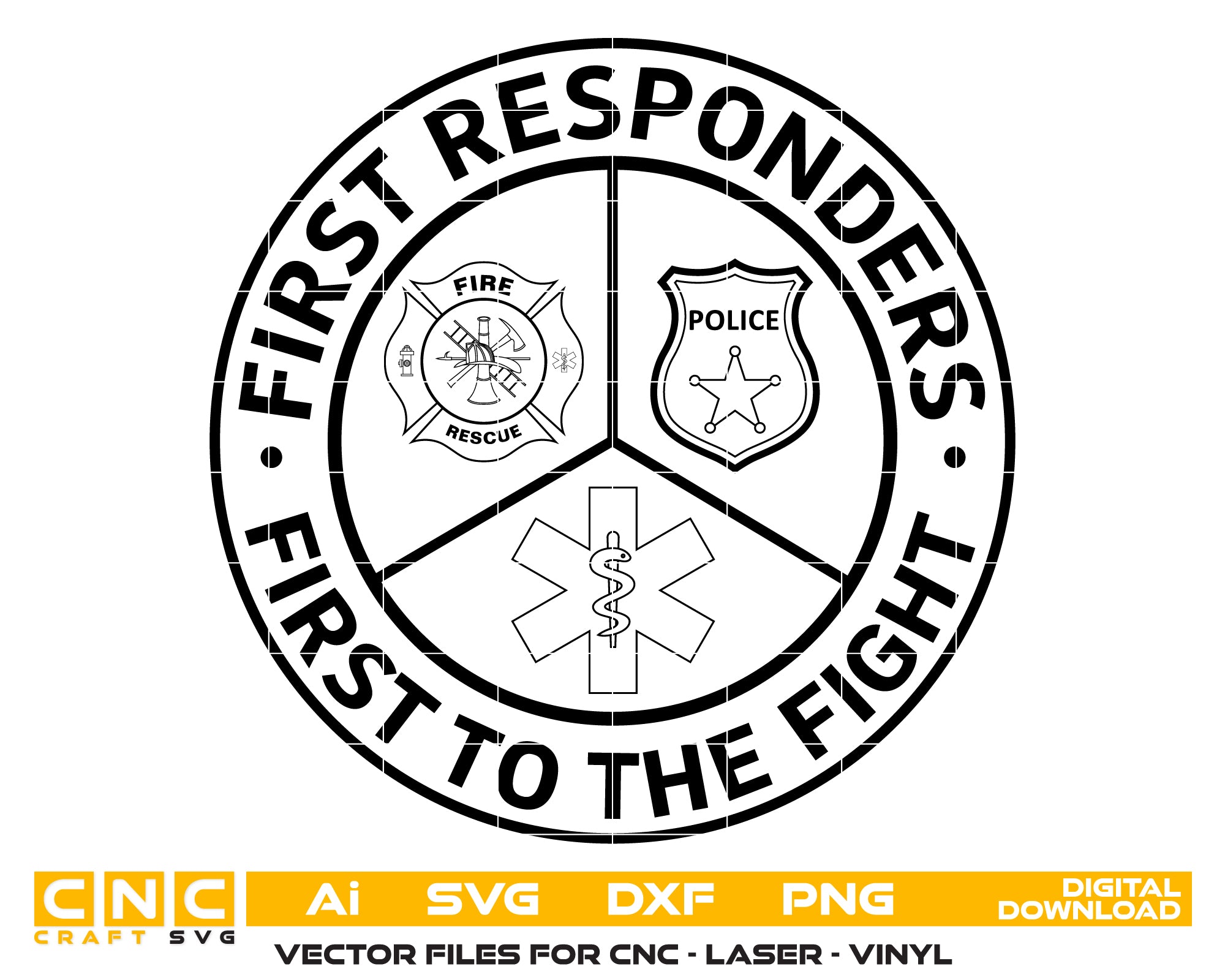 First Responders, First To The Fight Logo