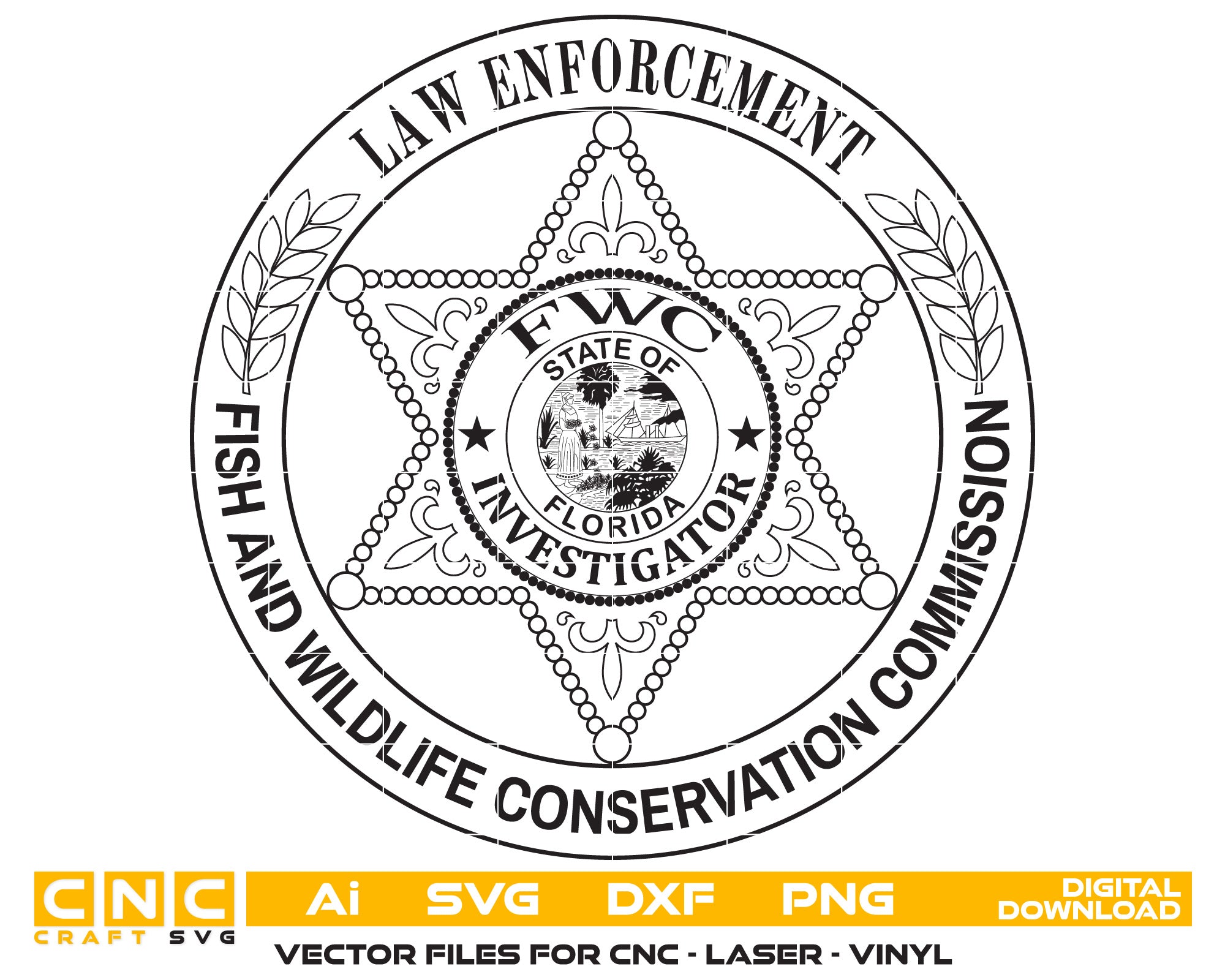 Florida Fish and Wildlife Law Enforcement Investigator Badge