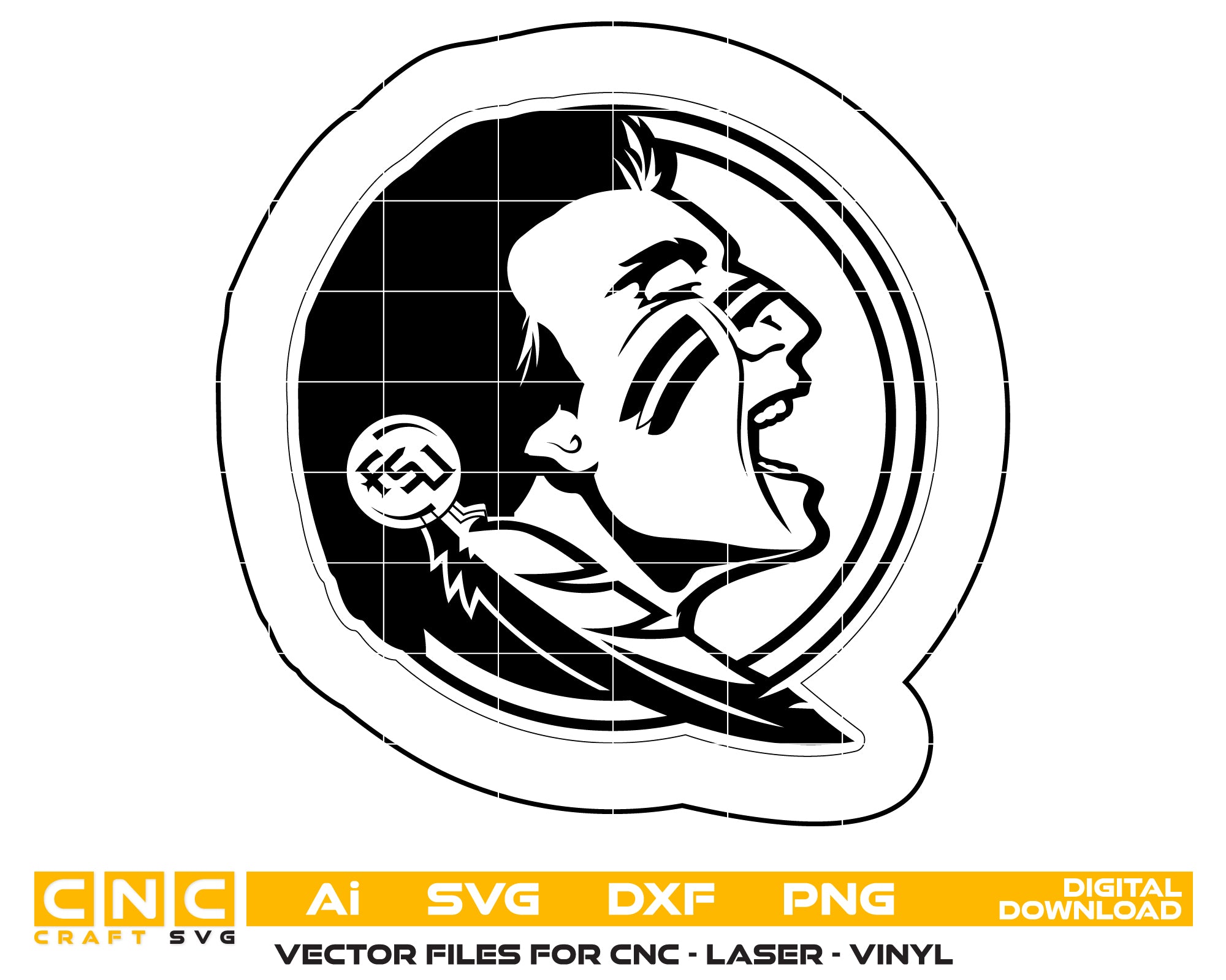 Florida State Seminoles Logo SVG, FSU College Sports Emblem, Florida State University Logo Vector, Seminoles Fan SVG, Florida State Athletics Logo