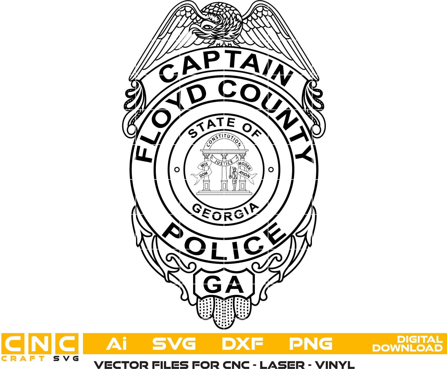 Floyd County Police Captain Badge