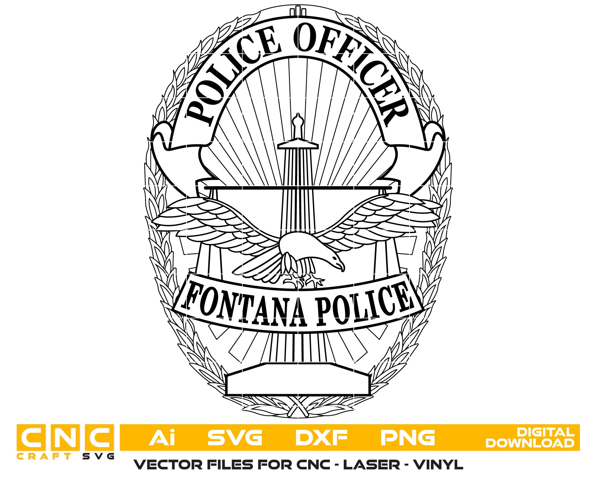Fontana Police Officer Badge