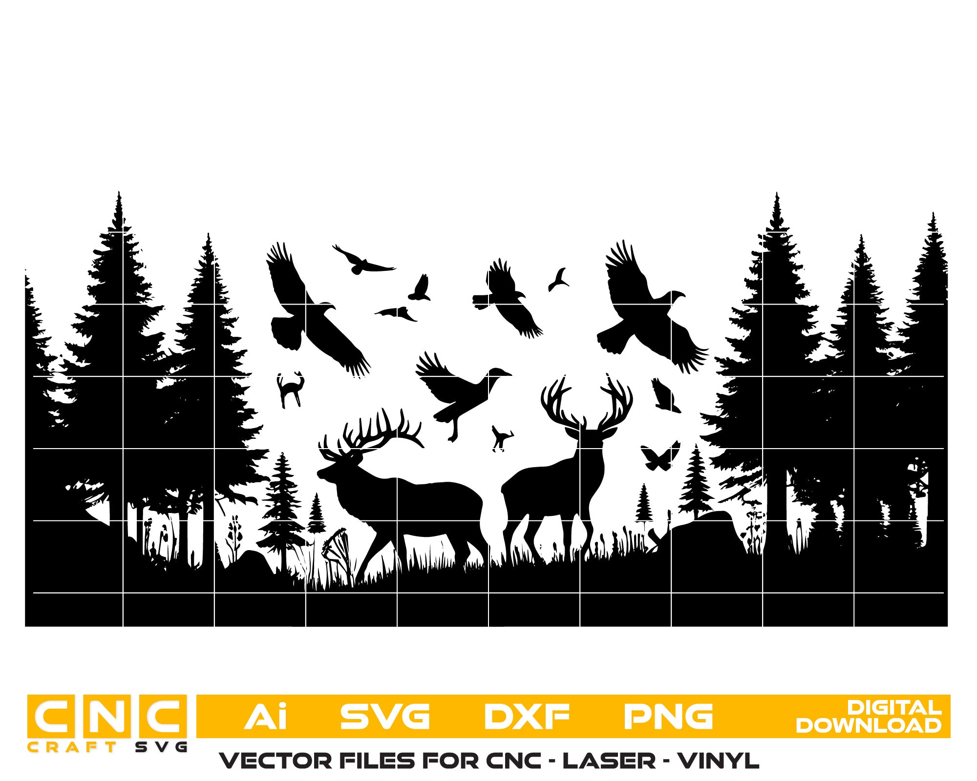 Deer Family Vector Art