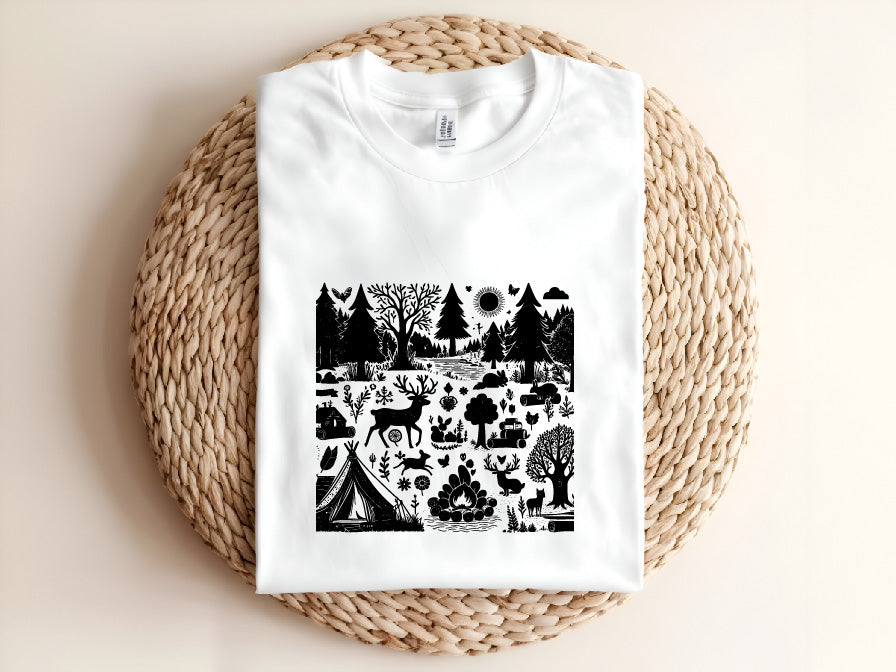 Forest & Deer Vector Art