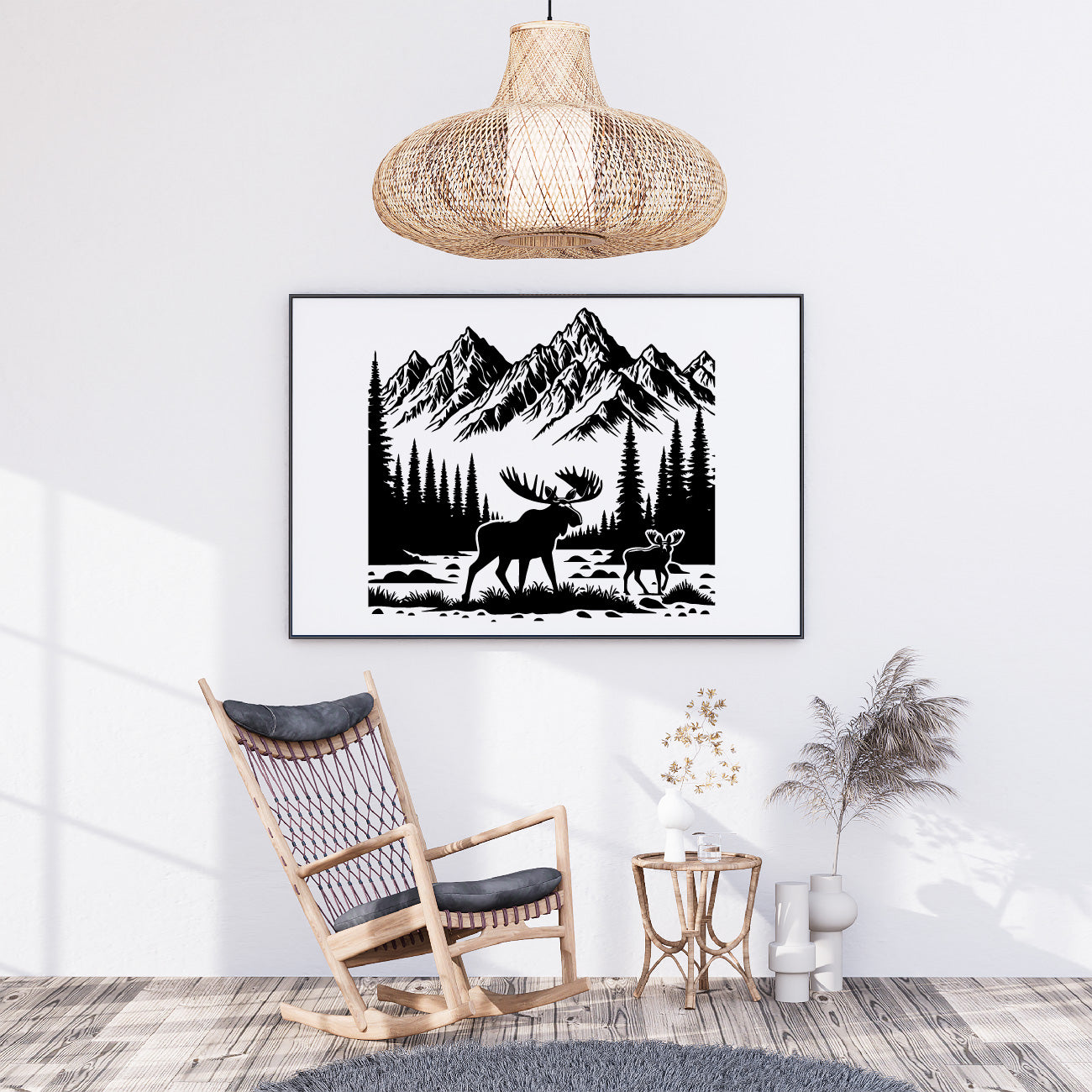 Forest Moose Pine Tree SVG