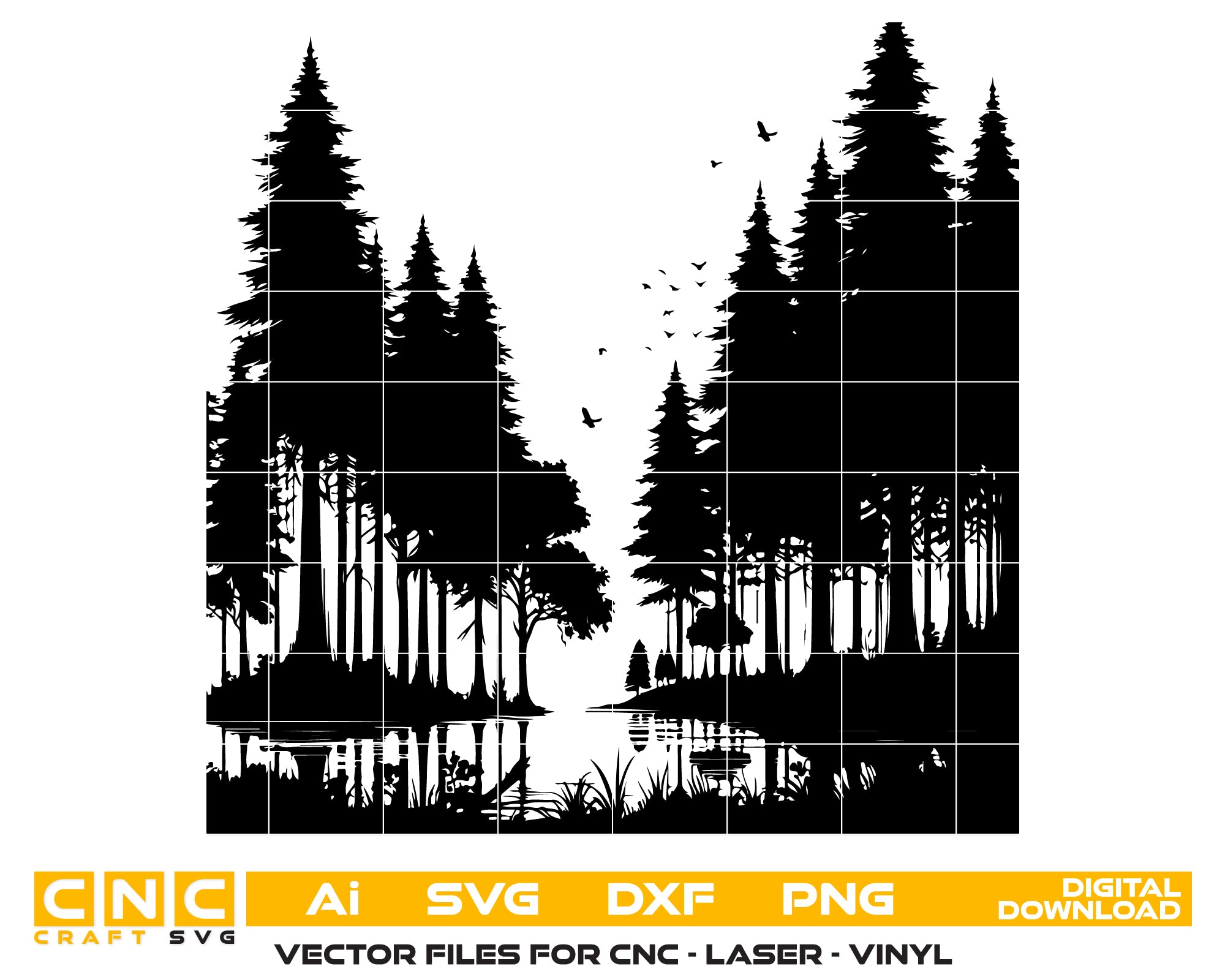 Forest Black Silhouette Svg