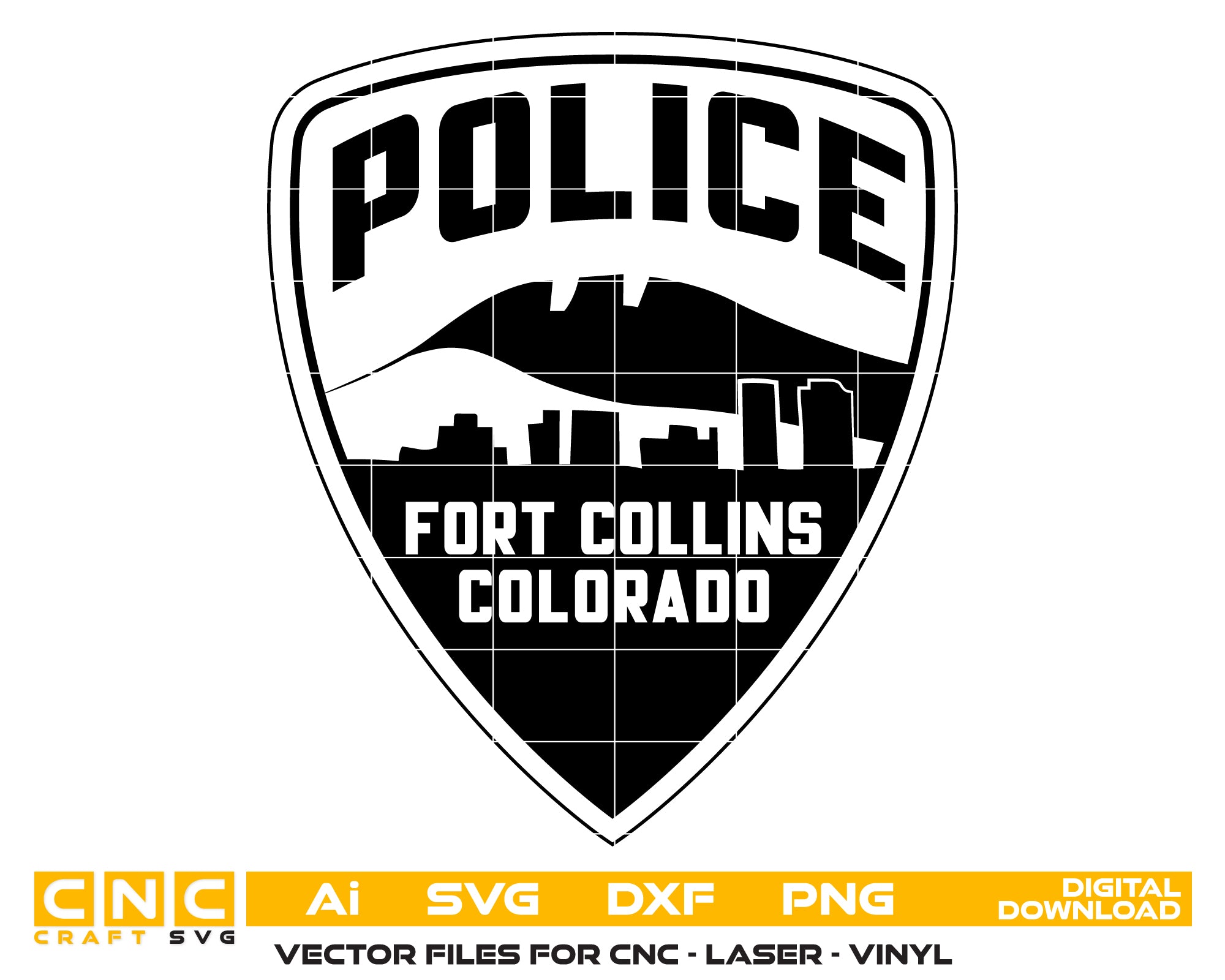 Fort Collins Police Department Patch SVG