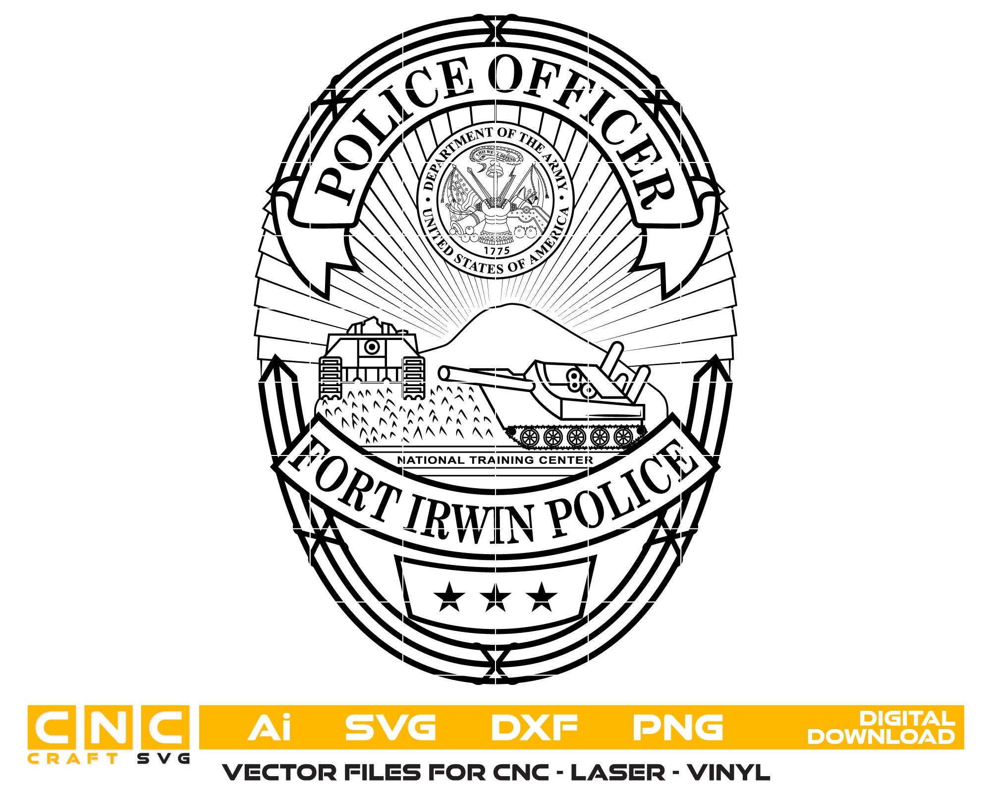 Fort Irwin Police Officer Badge