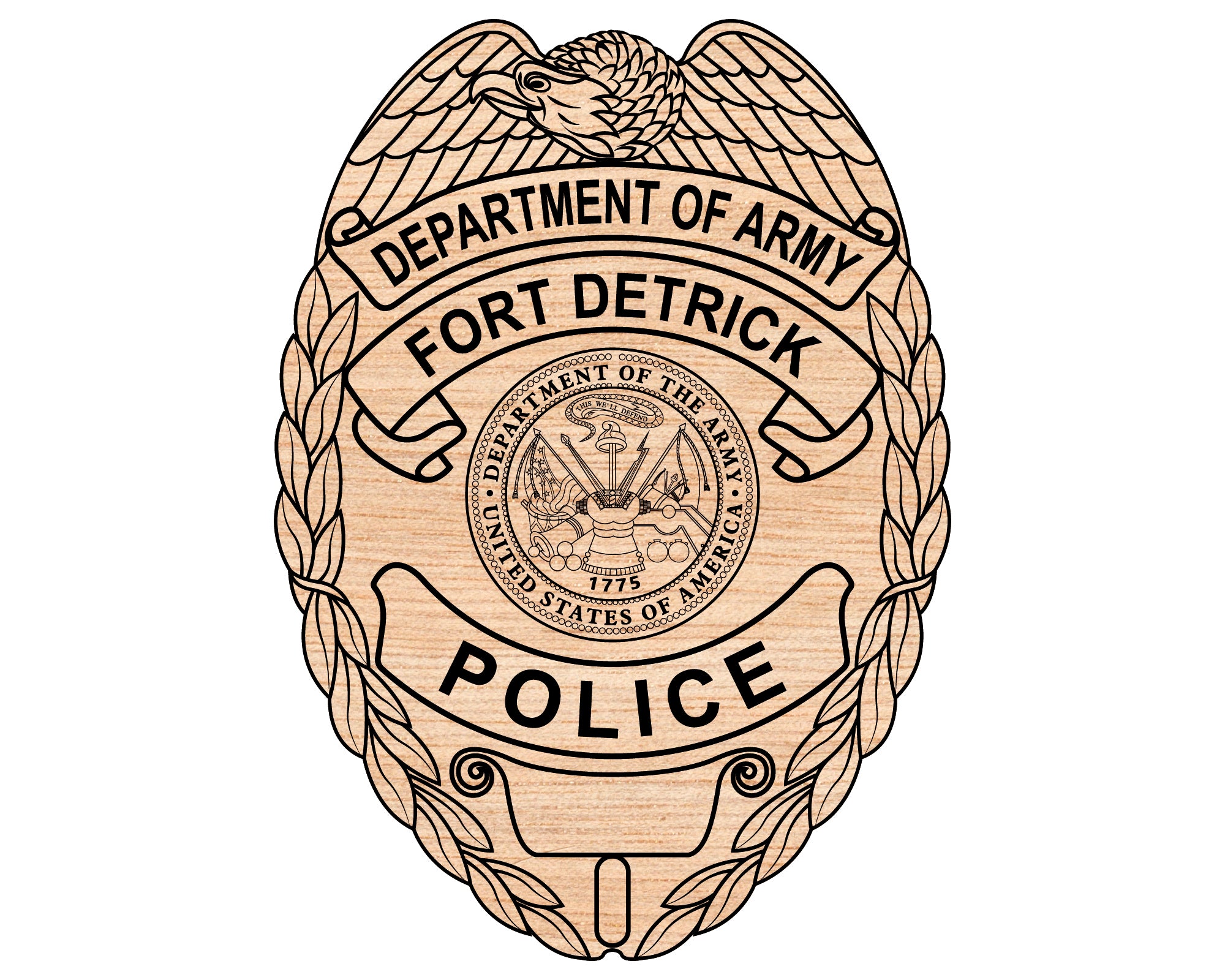 US Army Fort Detrick Police Badge SVG, Fort Detrick Police Badge Vector, US Army Police Badge Design, Fort Detrick Law Enforcement Emblem, Printable Police SVG
