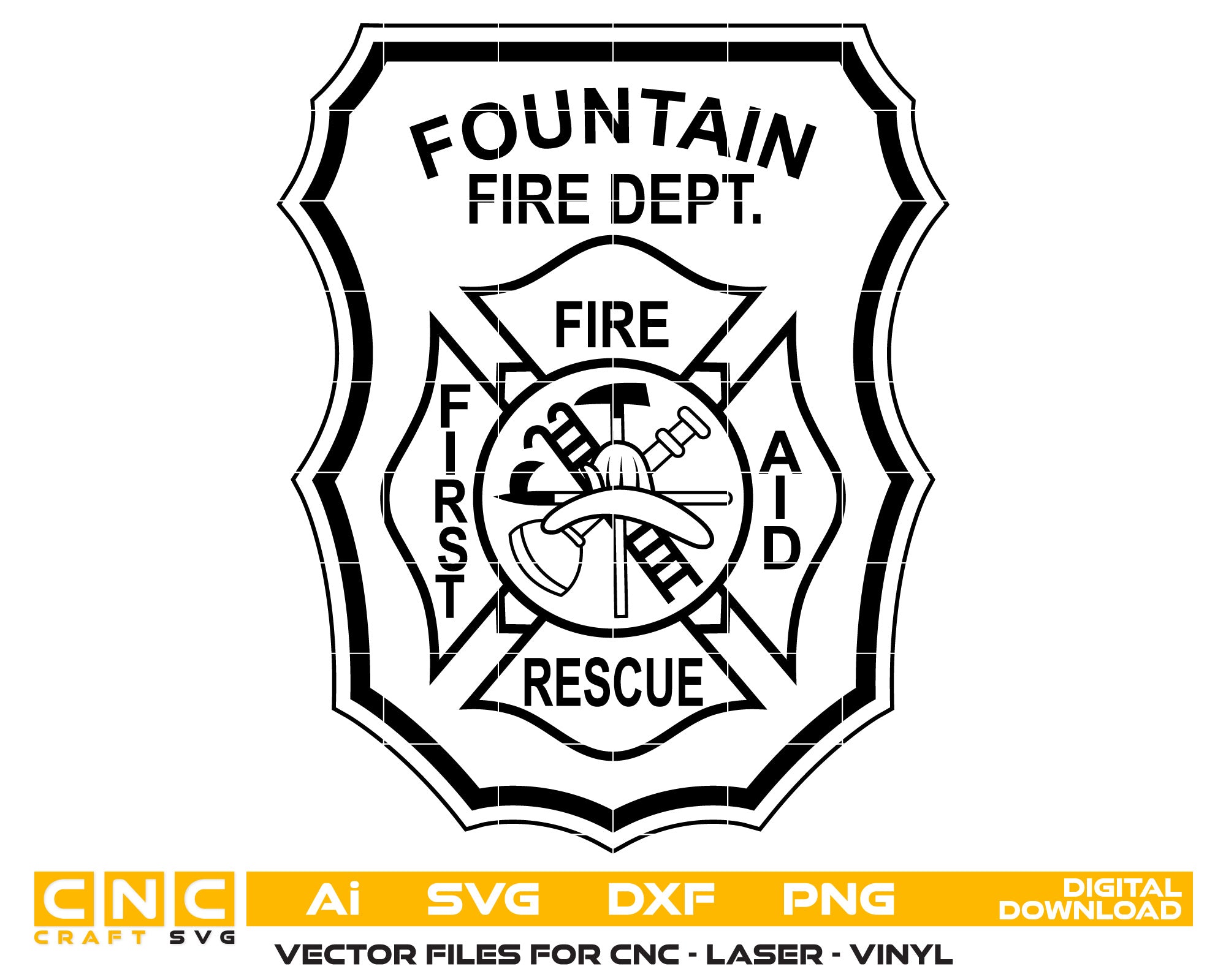 Fountain Fire Dept. Rescue Badge SVG
