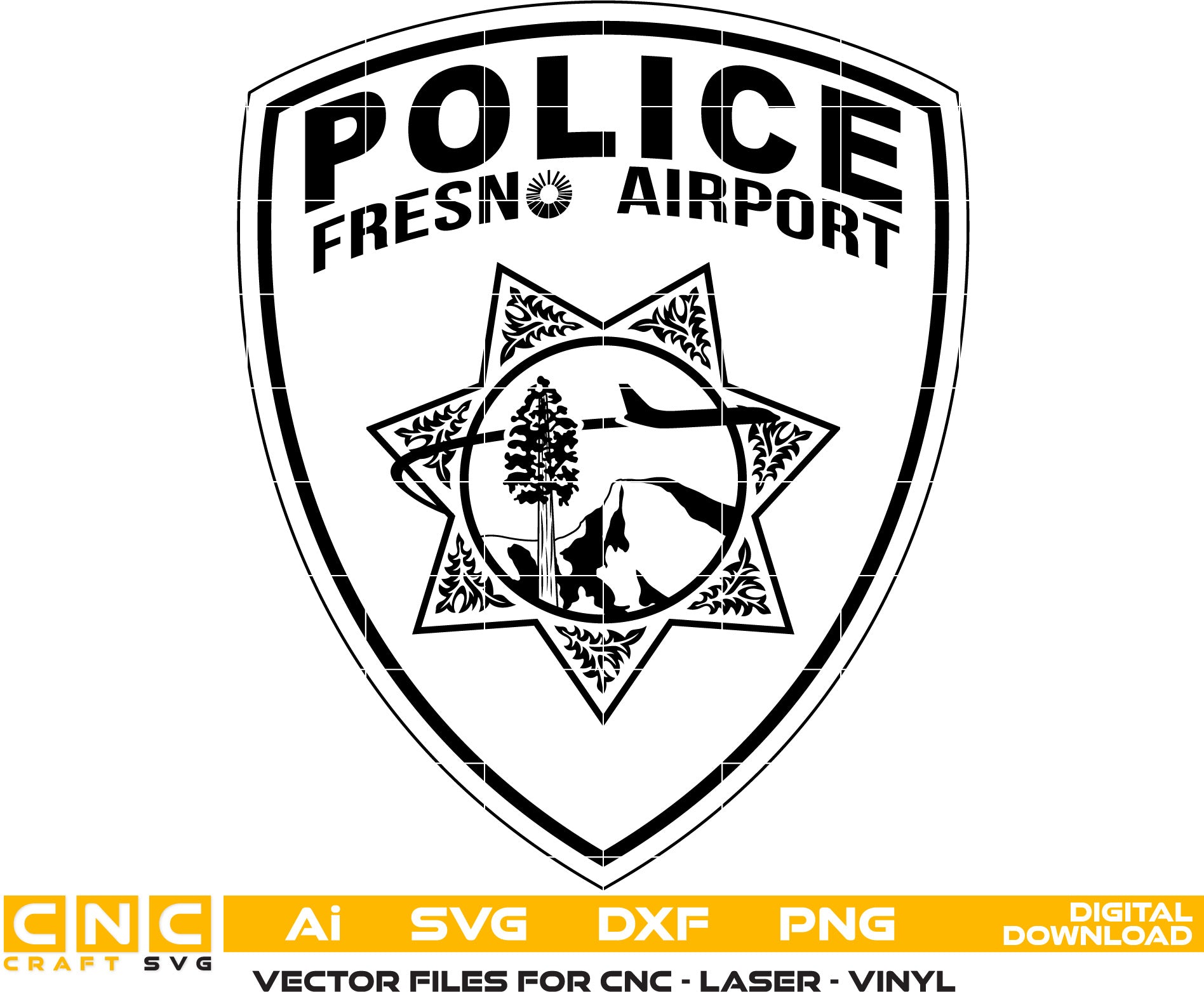 Fresno Airport Police Badge/ Police Badge