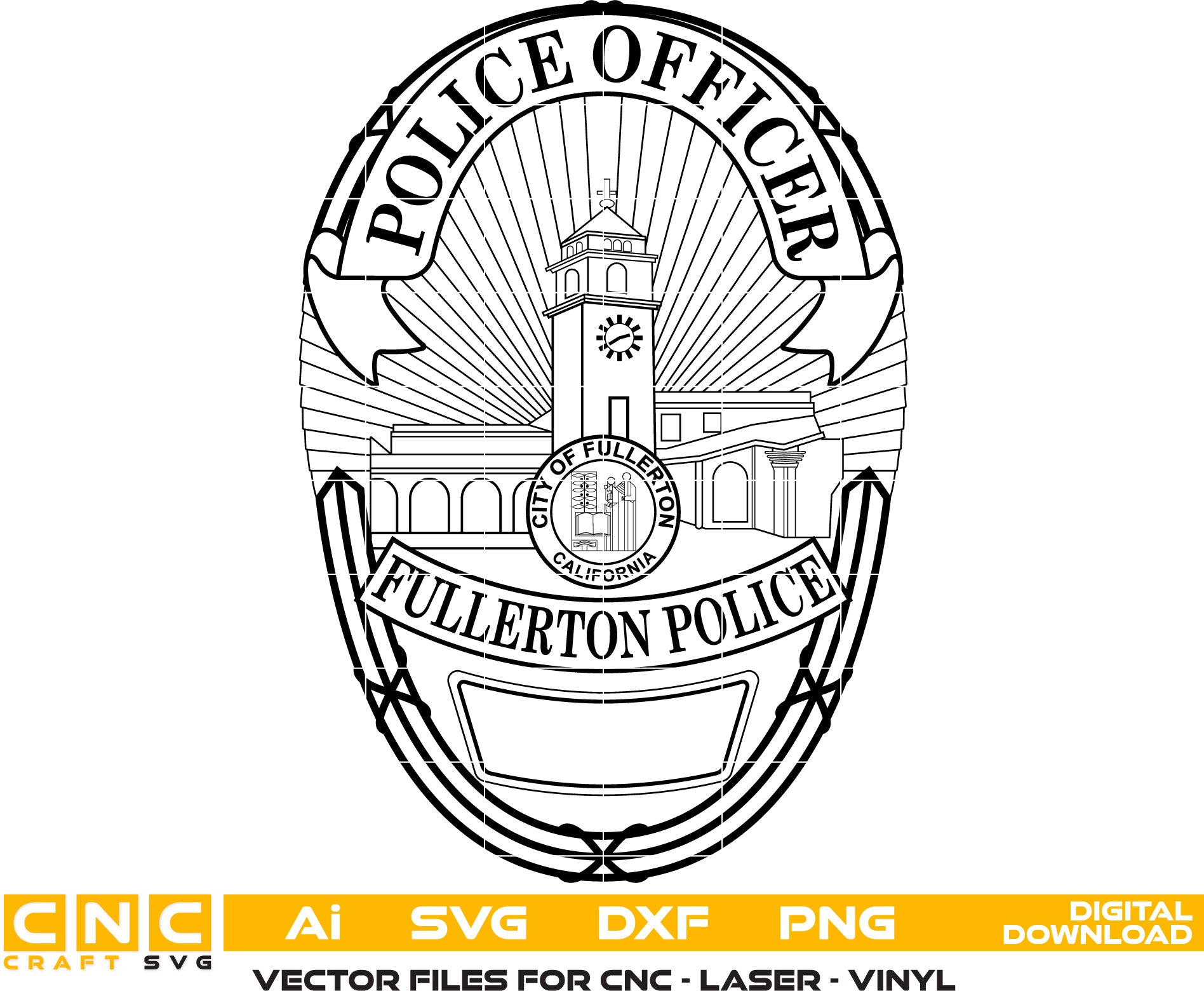 Fullerton Police Officer Badge