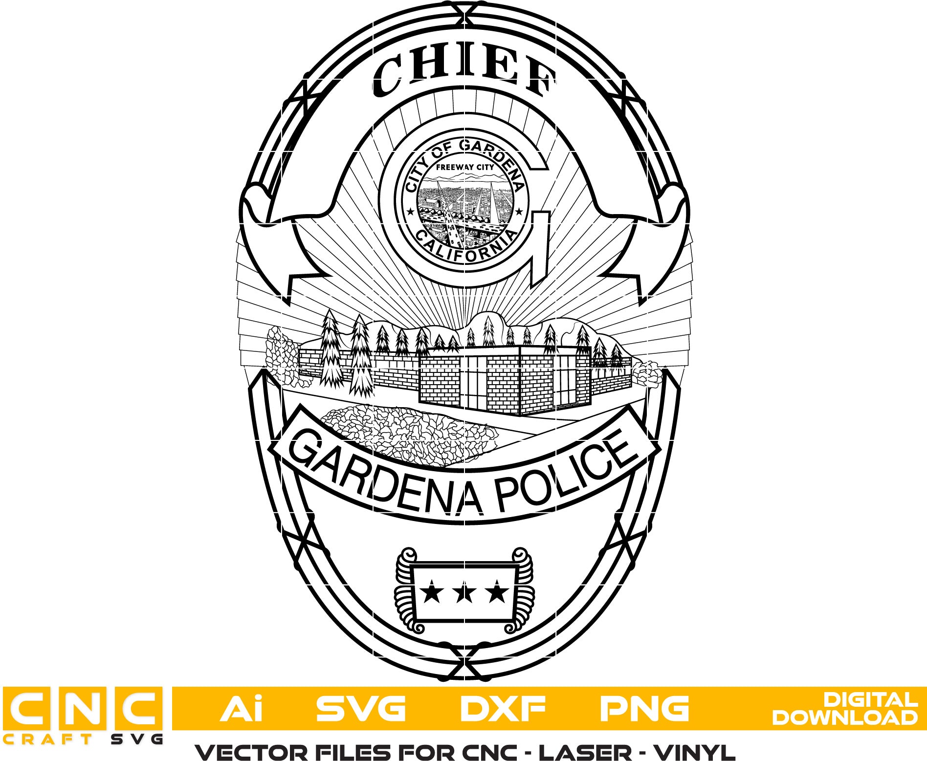 Gardena Police Chief Badge