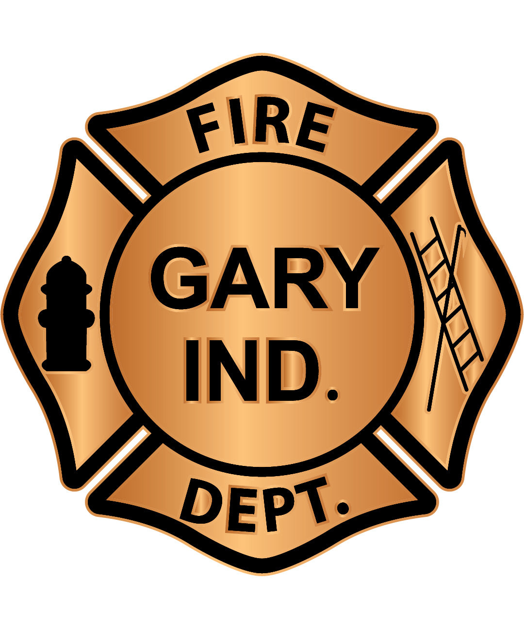Gary Fire Department Indiana Badge SVG | Firefighter Vector Emblem for CNC & Printing