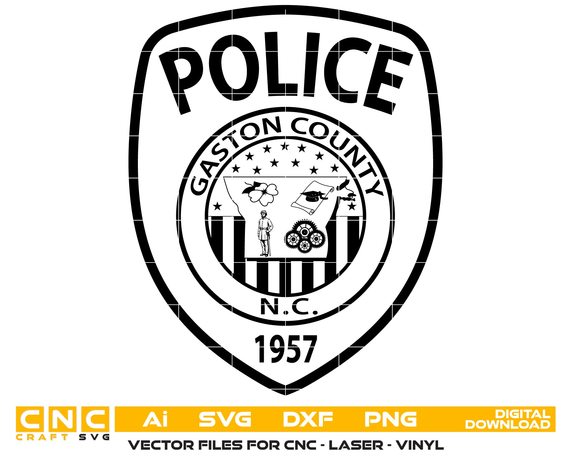 Gaston County Police Department Patch, North Carolina