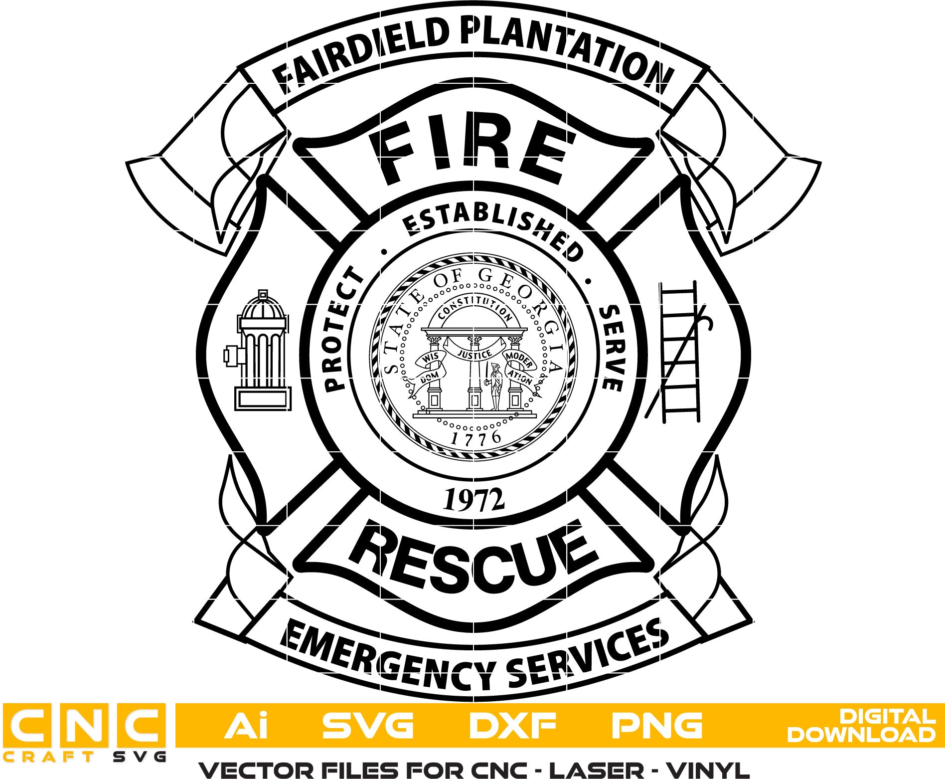 Georgia Fire Rescue Badge, Fire Rescue Badge