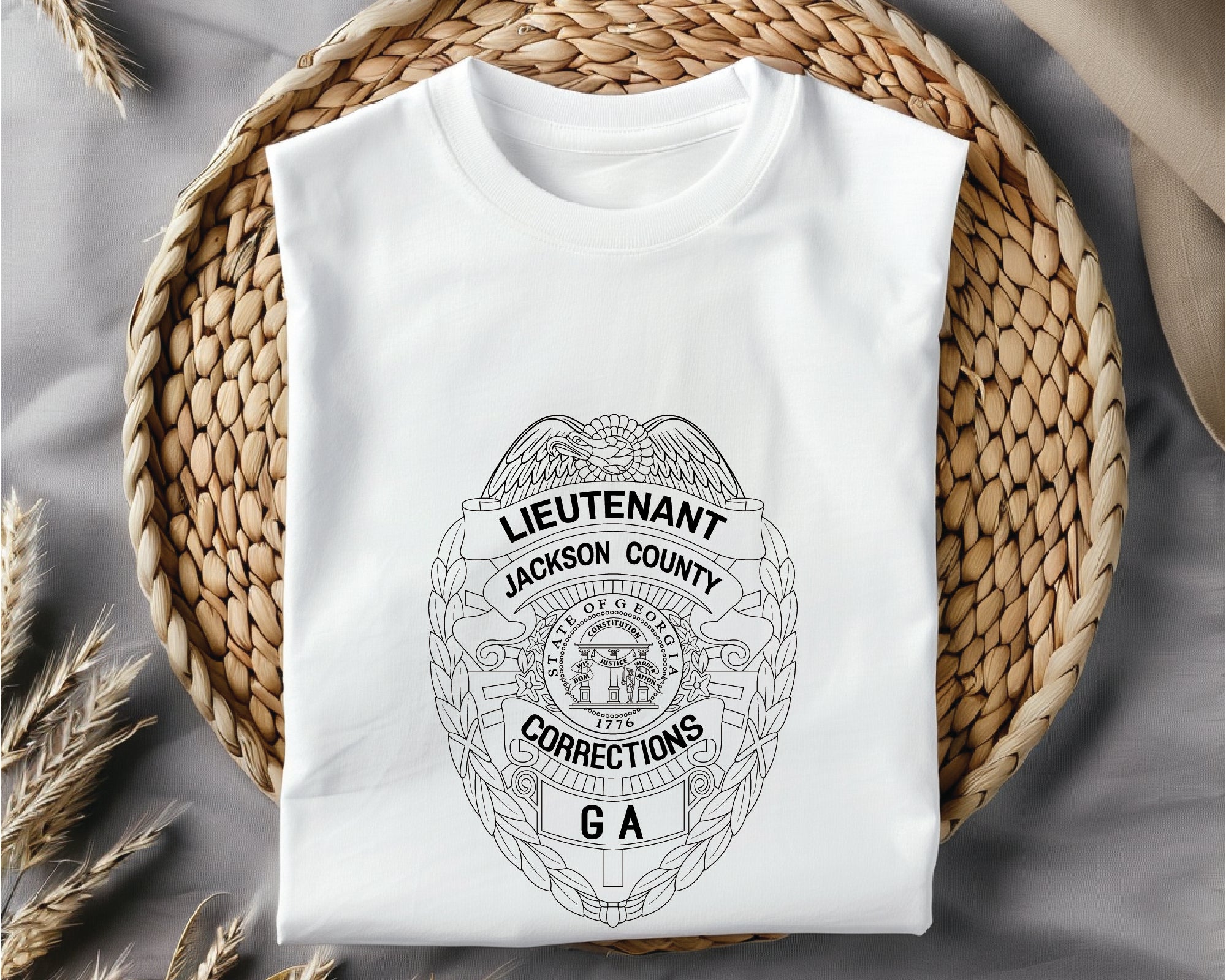 Georgia Jackson County Lieutenant Badge SVG, Corrections Officer Badge Vector, Jackson County Sheriff Badge, Georgia Law Enforcement SVG, Corrections Emblem Vector, Police Badge SVG
