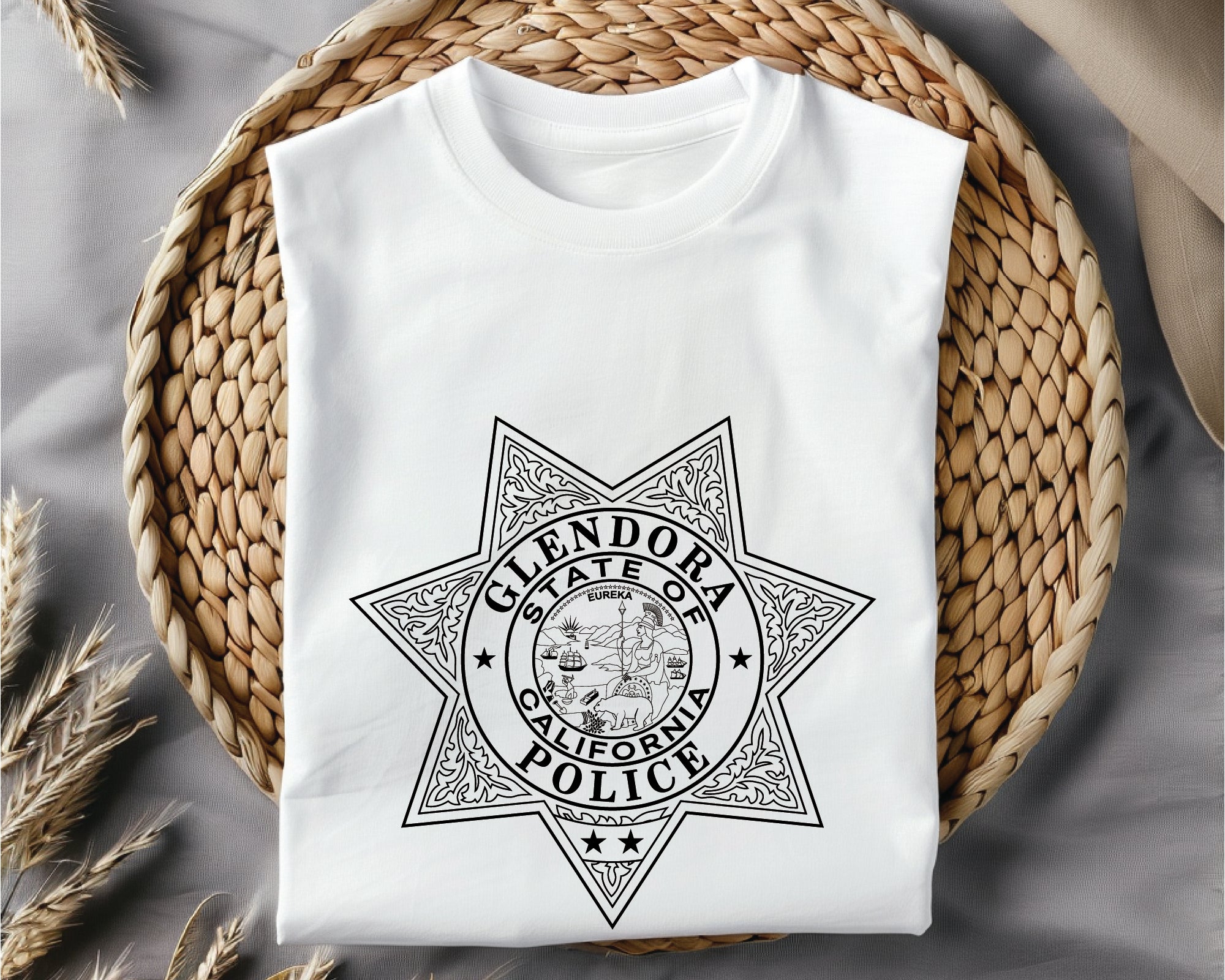 Glendora Police Department Badge SVG, Glendora PD Badge Vector, California Police Badge Design, Law Enforcement Badge SVG, Glendora California Badge