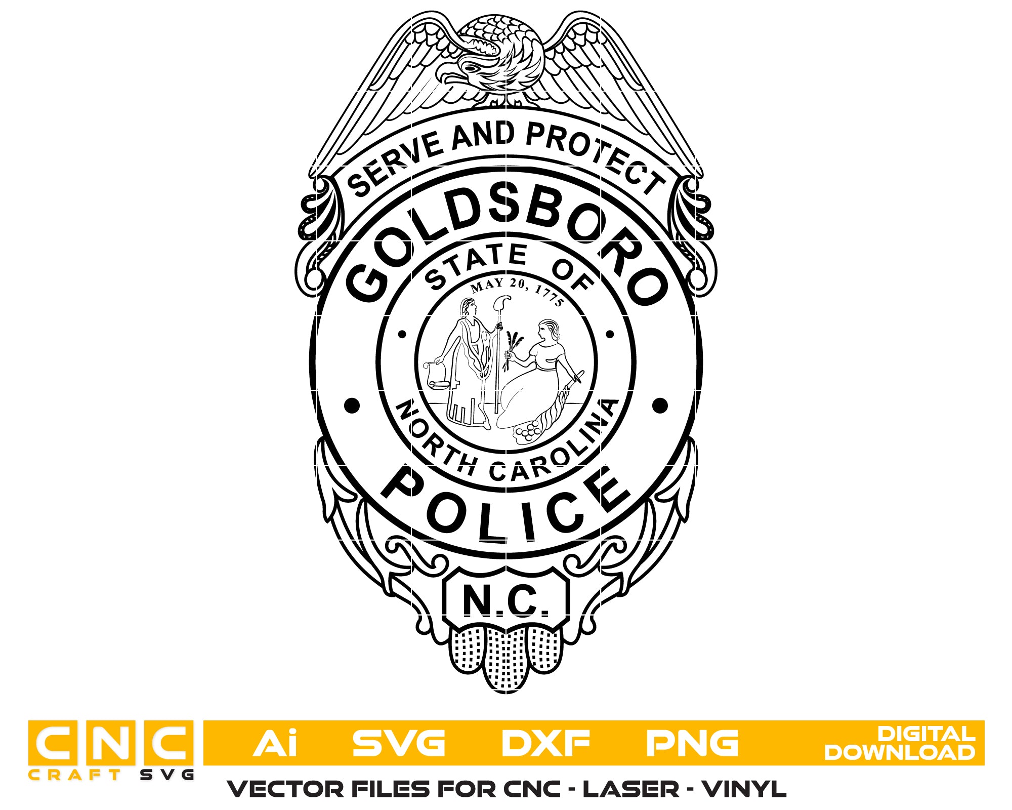 Goldsboro Police Badge SVG