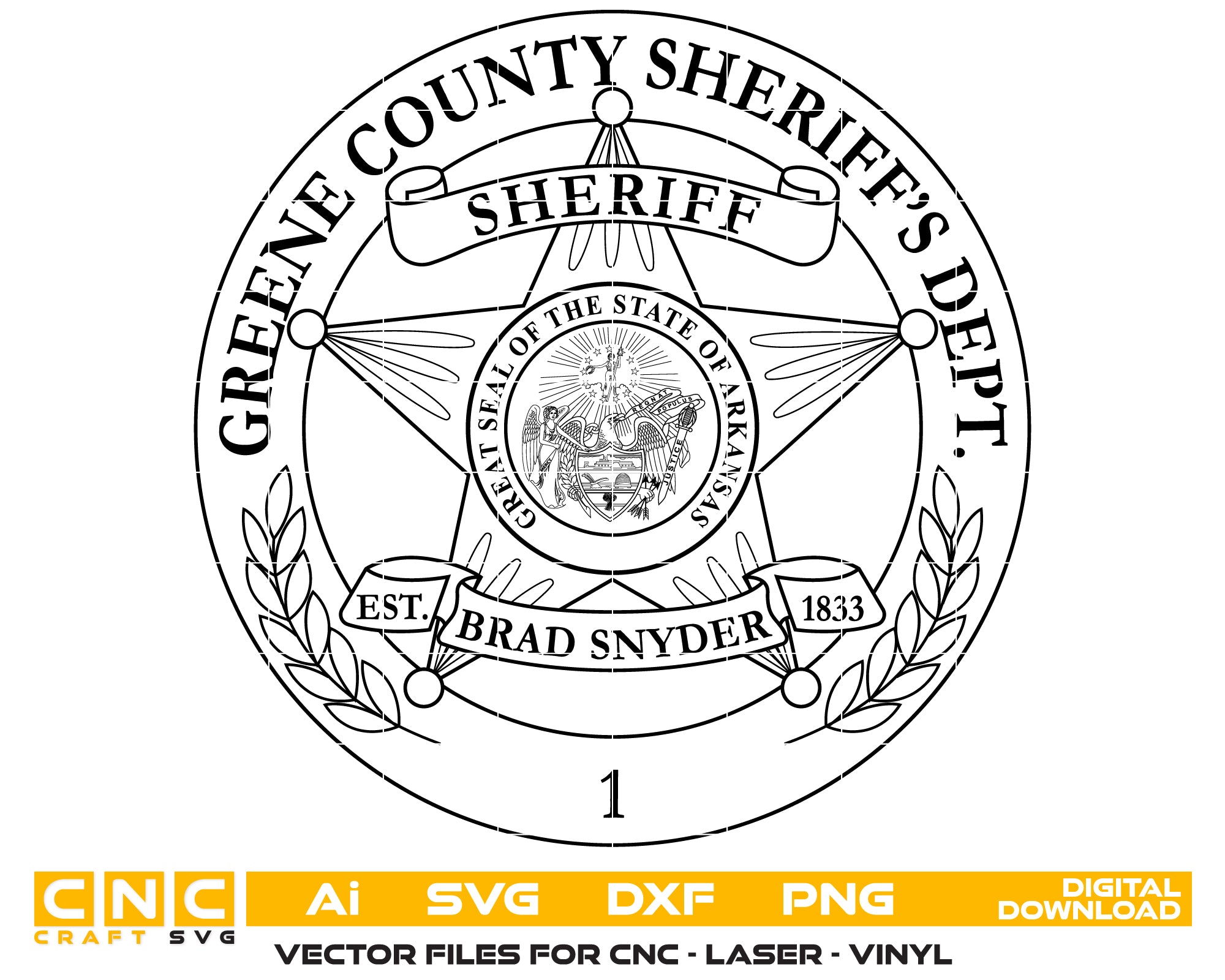 Greene County Sheriff Badge Vector – Digital Download