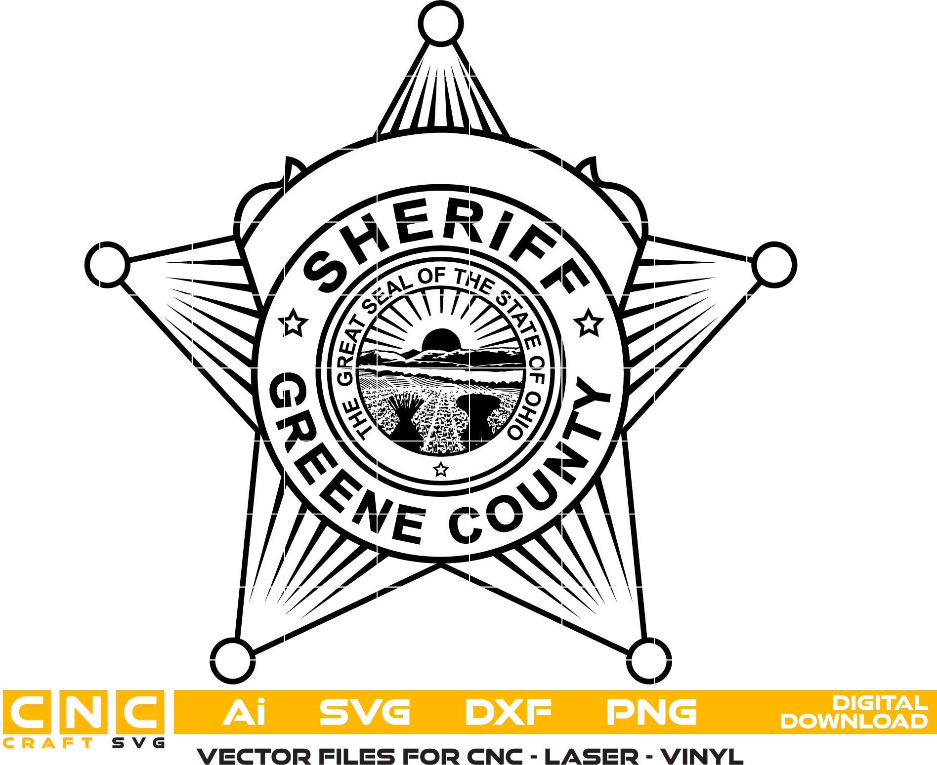 Greene County Sheriff Badge Vector Art, Digital Files