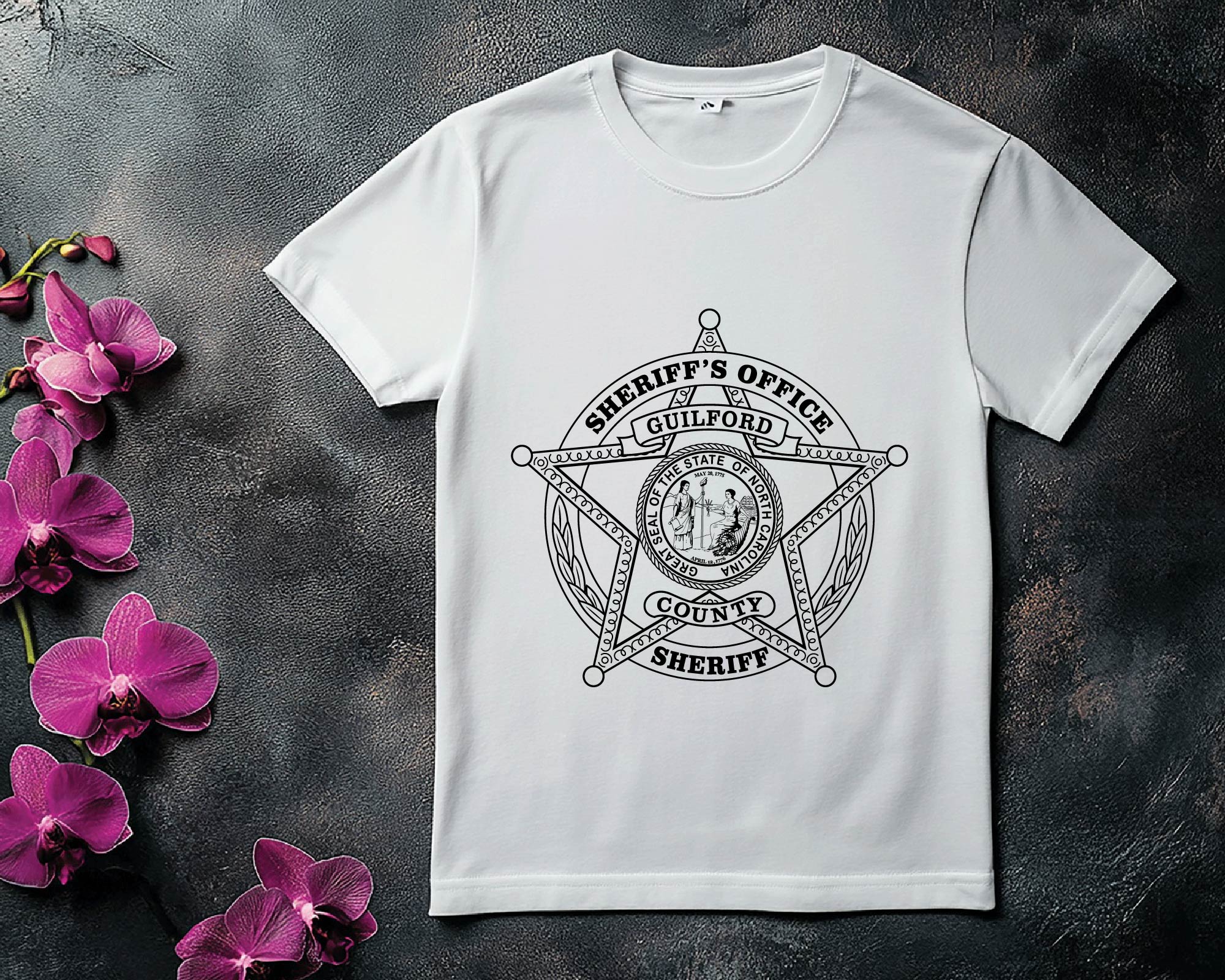 Guilford County Sheriff Badge SVG, Guilford NC Sheriff Vector, North Carolina Sheriff Badge SVG, Law Enforcement Badge Design, Sheriff Emblem Vector, NC Police Logo SVG