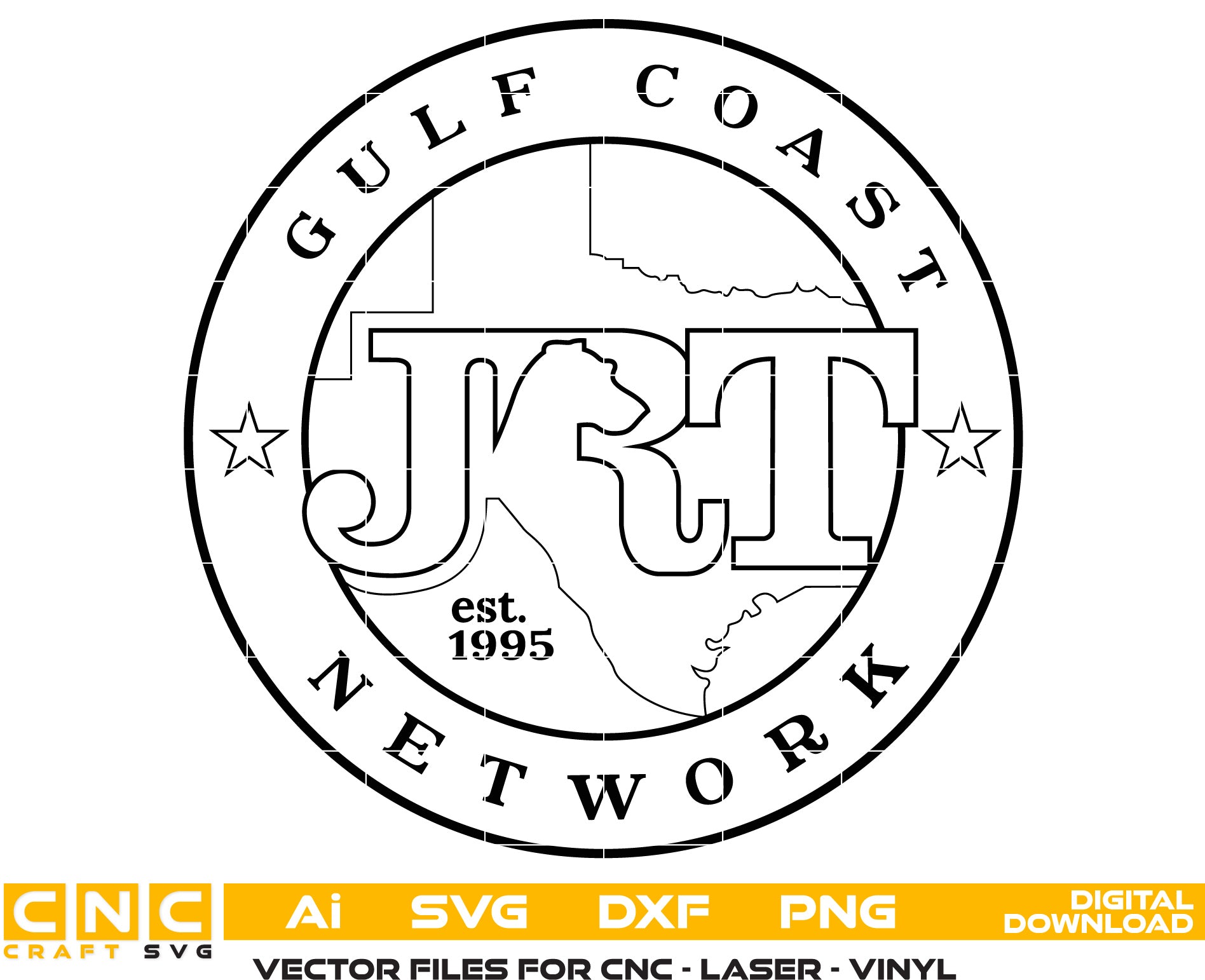 Gulf Coast Network Vector Art, Digital Files