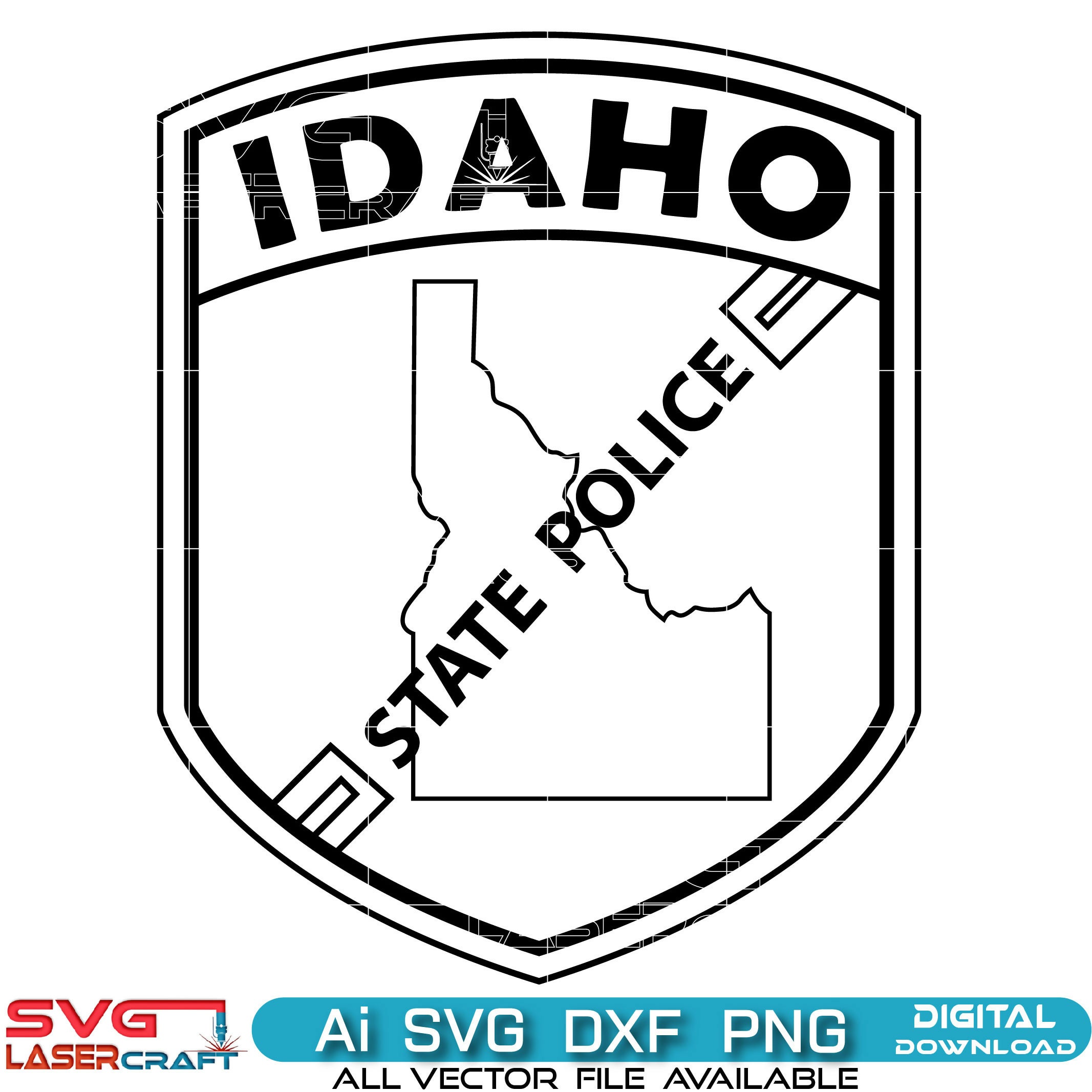 Idaho State Police Logo | SVG, AI, DXF, PNG Vector Art Digital Download