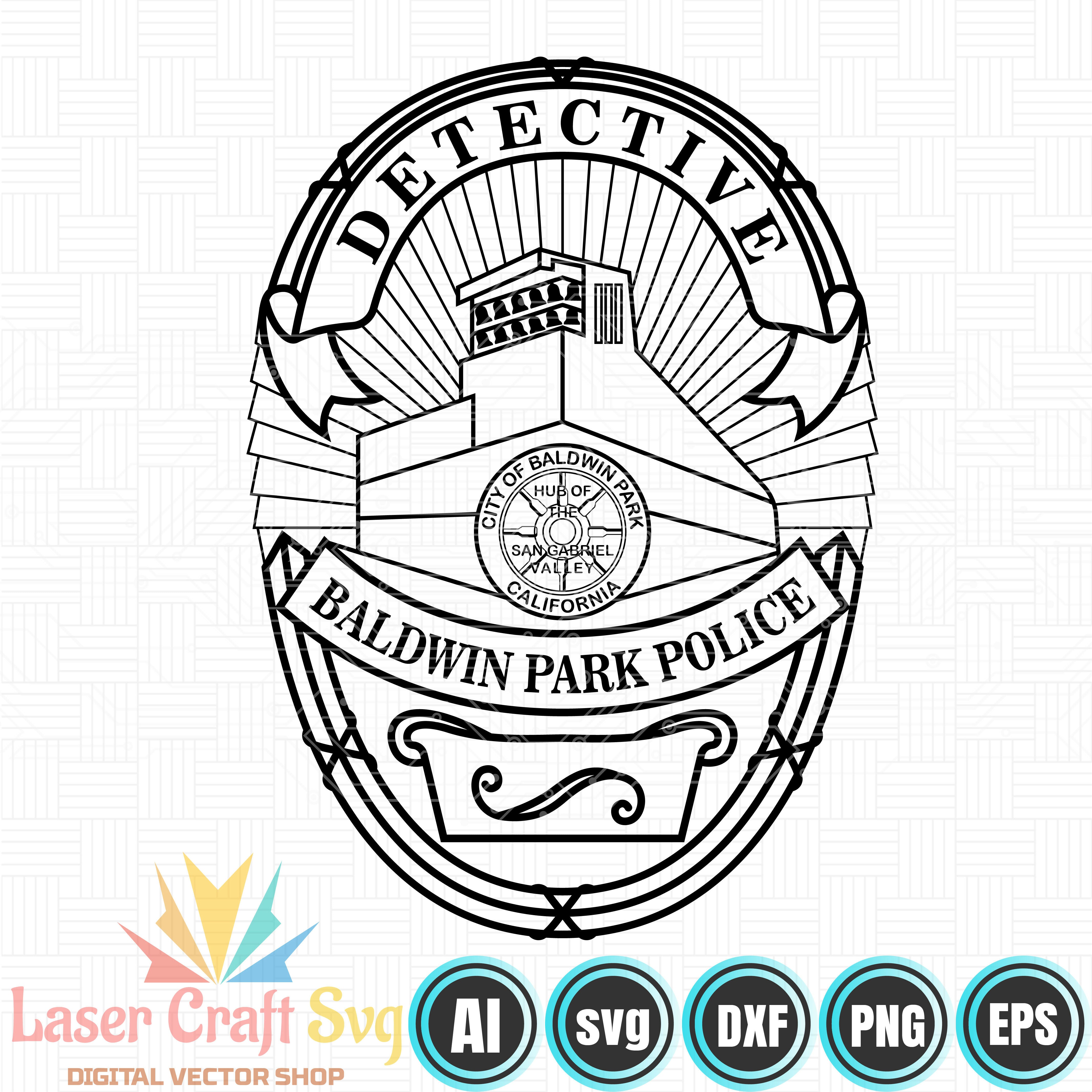 Baldwin Park Police Detective Badge-01