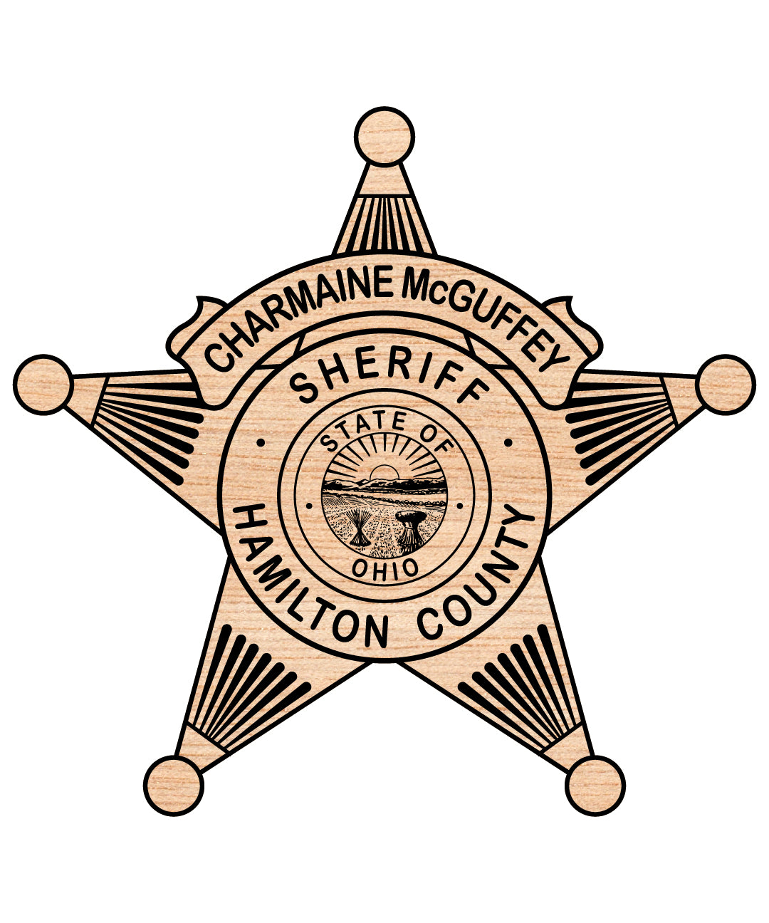Hamilton County Ohio Sheriff Badge SVG, Ohio Law Enforcement Badge Vector, Hamilton County Sheriff Emblem, Police Officer Badge SVG, Sheriff Department Badge