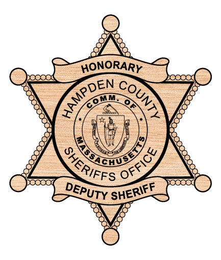 Hampden County Deputy Sheriff’s Office Badge SVG digital download, Massachusetts deputy sheriff emblem vector design for Cricut, Silhouette, CNC, engraving, and law enforcement crafts.