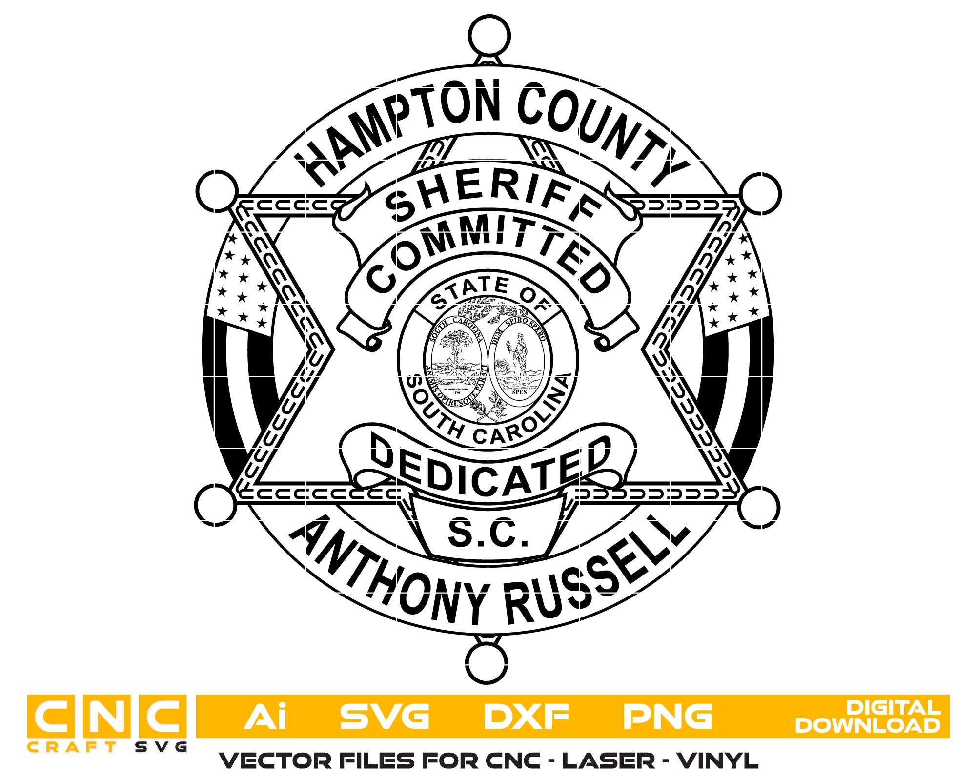 Hampton County Sheriff’s Office Badge SVG, Hampton SC Sheriff Emblem Vector, Hampton Sheriff Badge SVG, South Carolina Sheriff Badge Vector, Hampton County Sheriff Logo