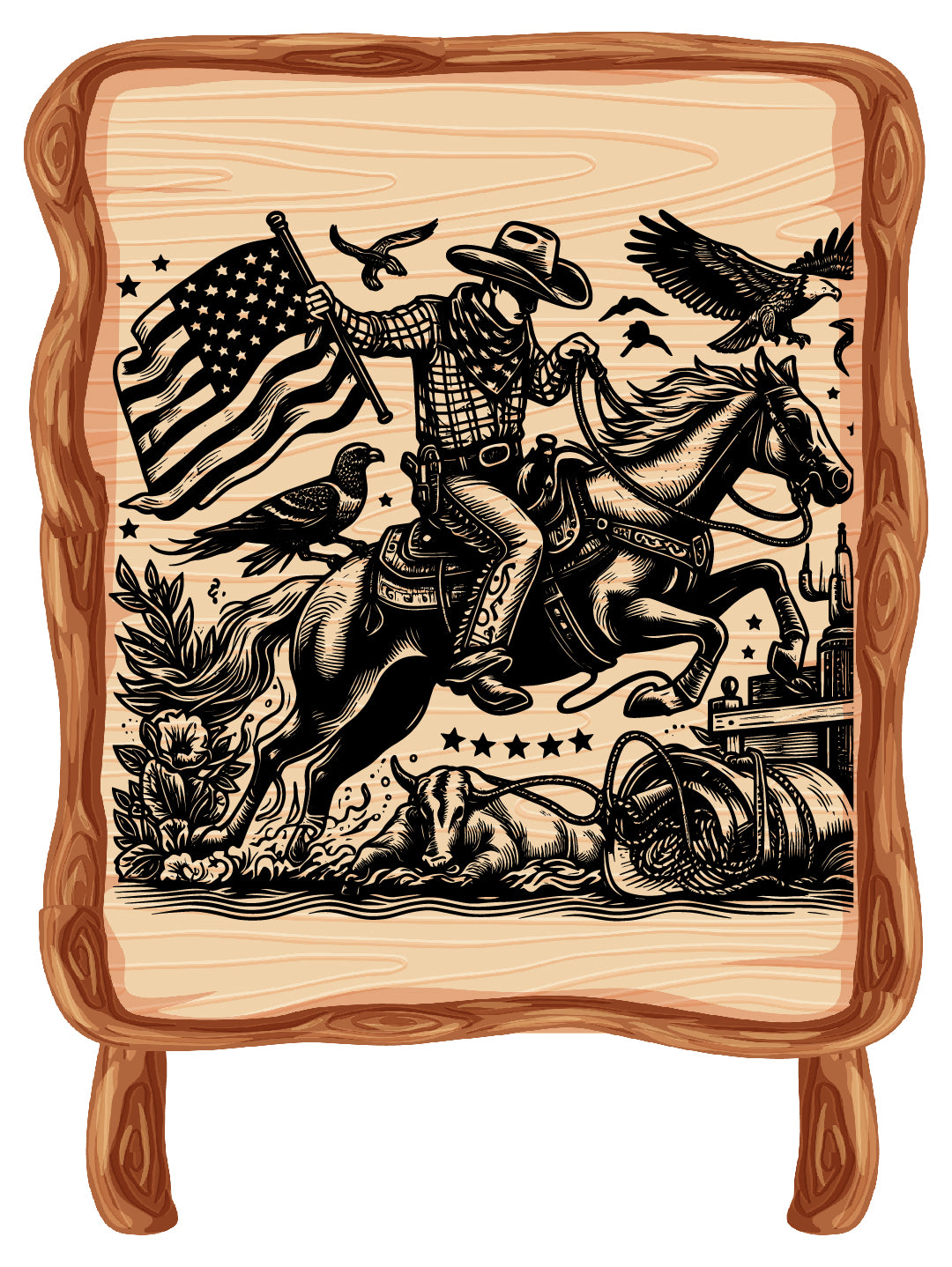 Cowboy Riding Vector