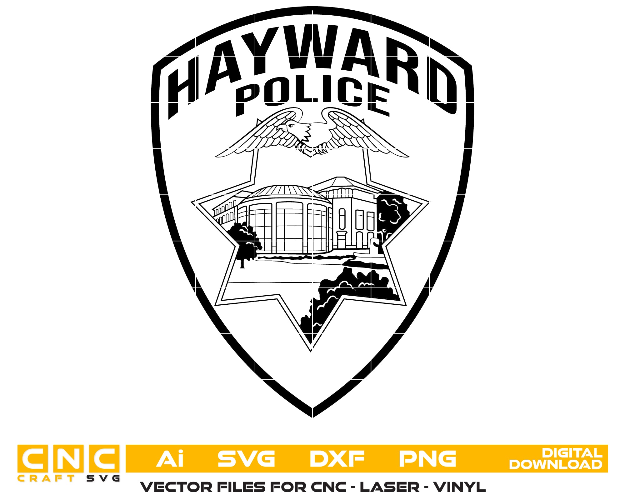 Hayward Police Department Patch SVG, California Police Emblem Vector, Hayward Law Enforcement Patch, Police Department Badge SVG, Hayward PD Patch