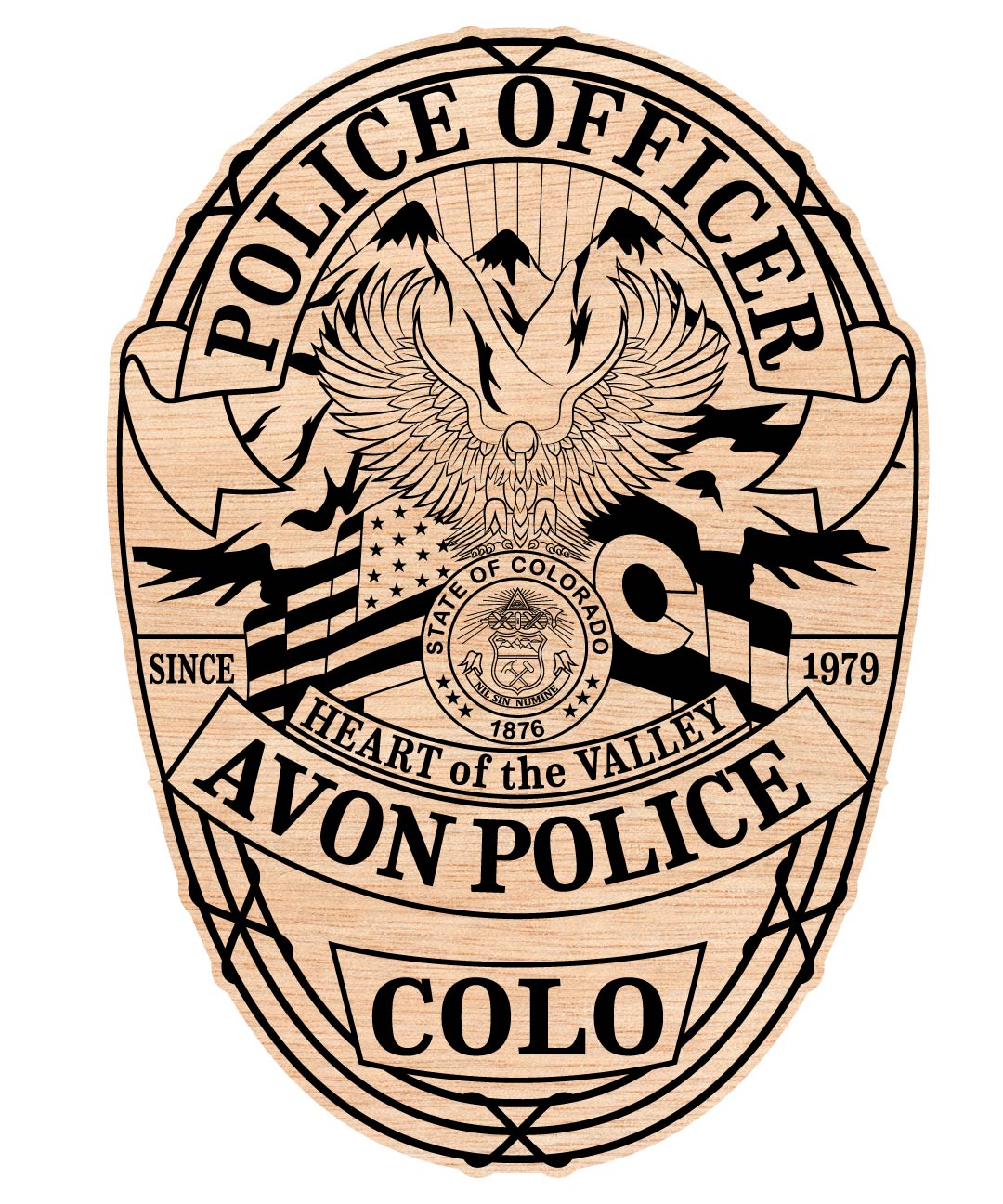 Heart Of The Valley Avon Police Officer Badge, Avon Police Officer Badge, Police Badge, Colo Police Officer Badge