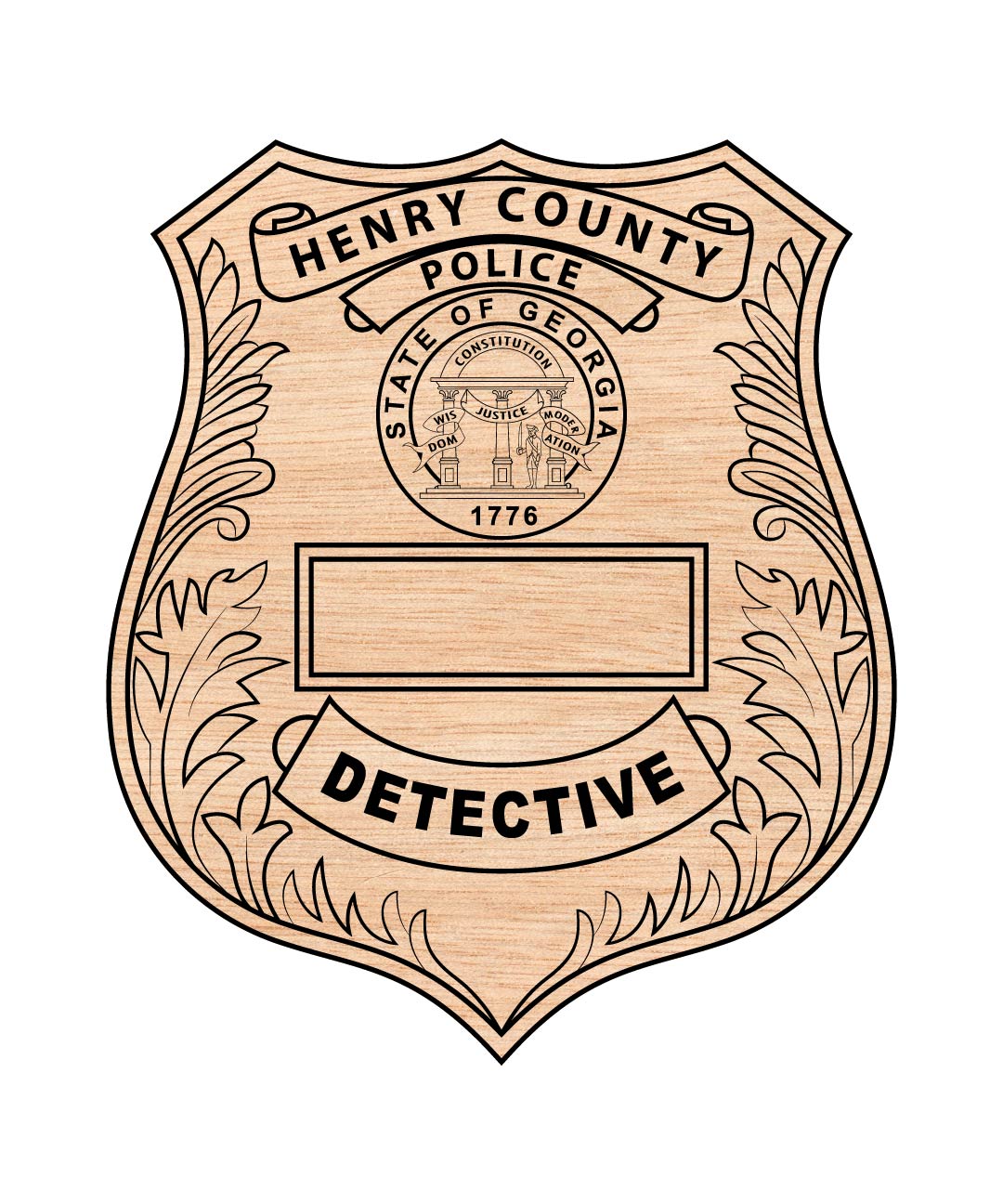 Henry County Police Detective Badge SVG, Henry County Detective Badge Vector, Police Detective Badge SVG, Law Enforcement Detective Emblem, Police Shield Vector, Engraving Badge File