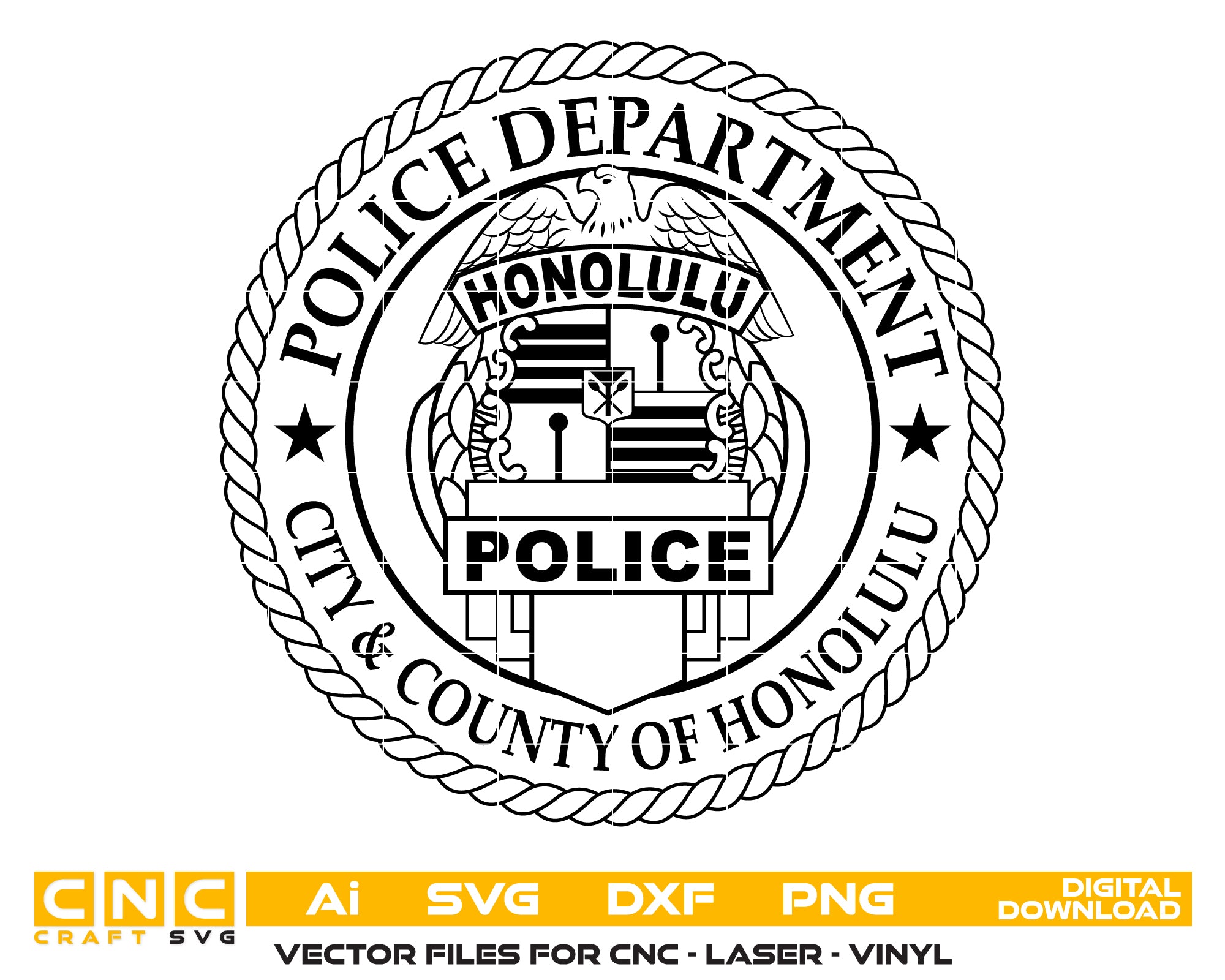 Honolulu Police Department Badge, Hawaii