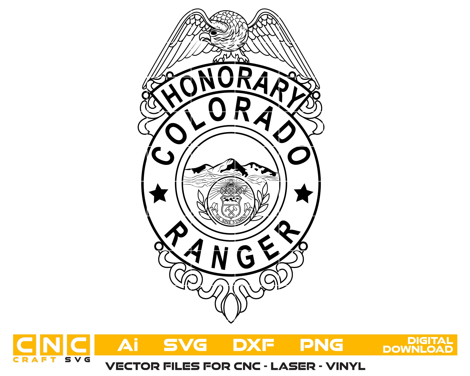 Honorary Mounted Ranger Police Badge SVG, Colorado Ranger Police Badge Vector, Honorary Mounted Ranger SVG Emblem, Colorado Law Enforcement Badge Logo SVG, #support